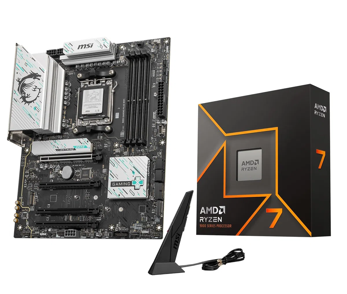 Micro Center Processeur AMD 9700X avec carte mère MSI B850 Gaming Plus WiFi