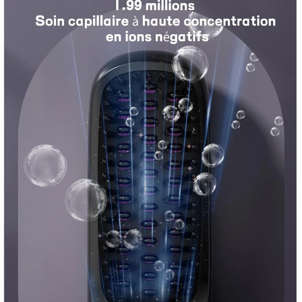 Brosse Lissante Rechargeable Cocoony pour Cheveux Courts avec Affichage LCD, Réglage Température 3 Étapes