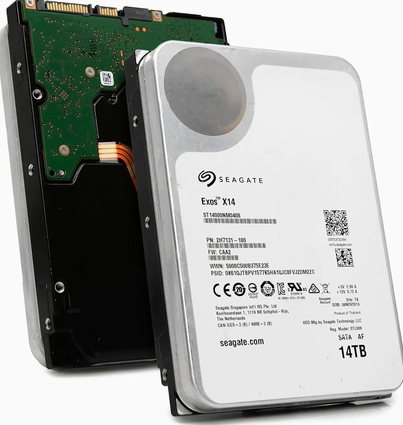Seagate Exos X14 ST14000NM0408 Disque dur interne Enterprise 14 To 3,5" HDD SATA 6 Go/s 7200 tr/min 256 Mo de cache (reconditionné)