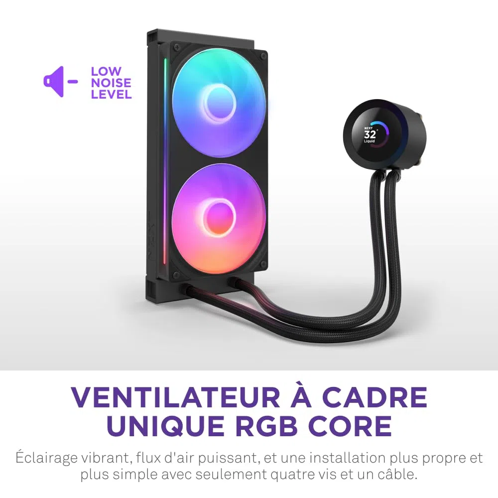NZXT Kraken Plus 240 RGB - Refroidisseur CPU AIO 240mm, LCD - Noir