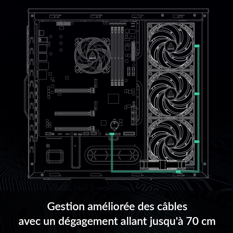 ARCTIC Câble d'extension PST pour 4 ventilateurs de boîtier PWM Fan Splitter Cable Connecteur multi-ventilateur
