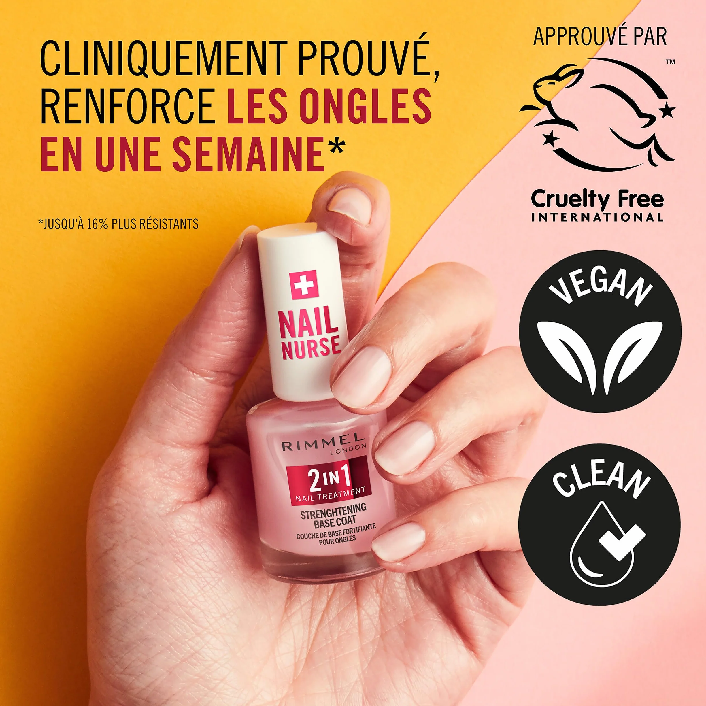 Rimmel London Nail Nurse 2 in 1 Base Coat & Strengthener