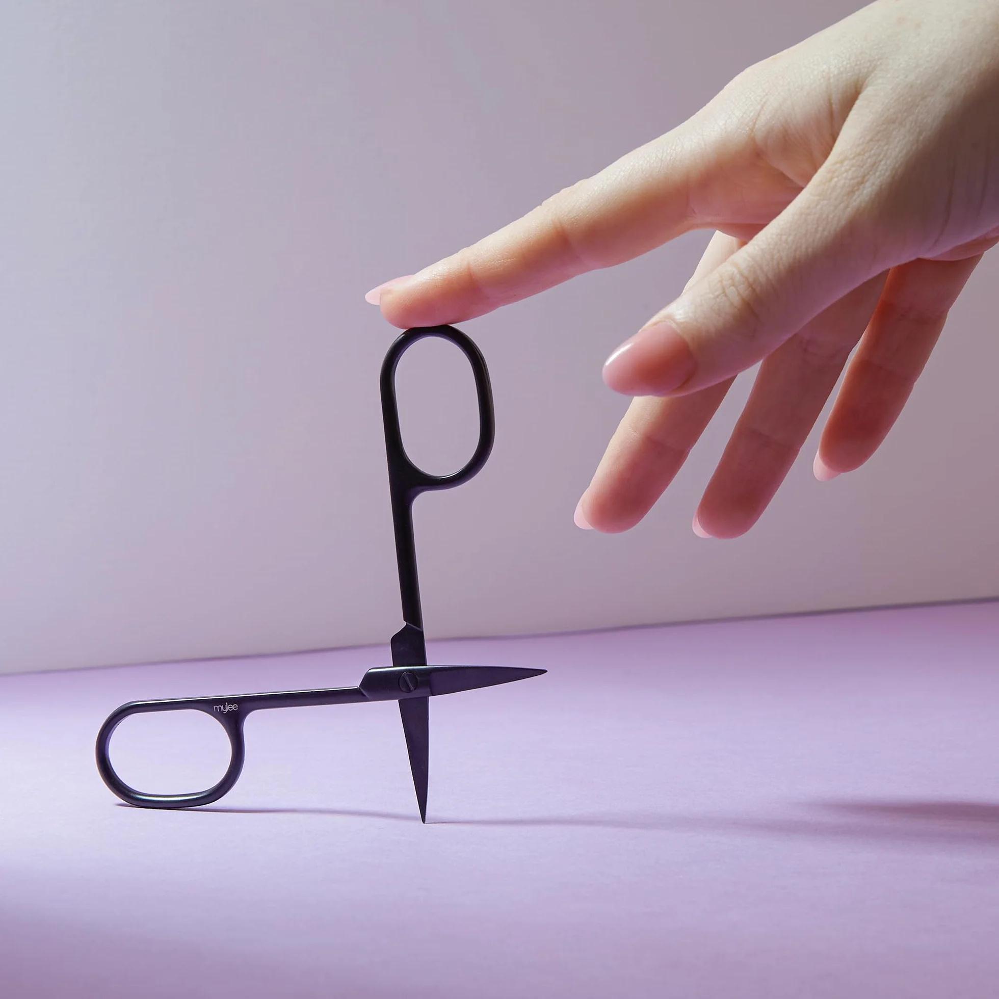 Mylee Ciseaux à ongles à bords droits en acier inoxydable noir mat