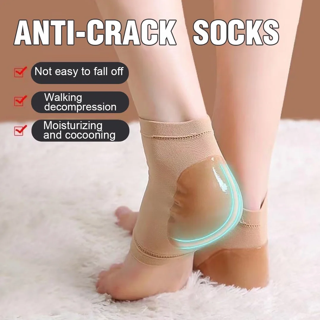 Chaussettes Hydratantes pour Talons Gelées à Bout Ouvert pour Talons Secs et Crevassés pour Femmes et Hommes