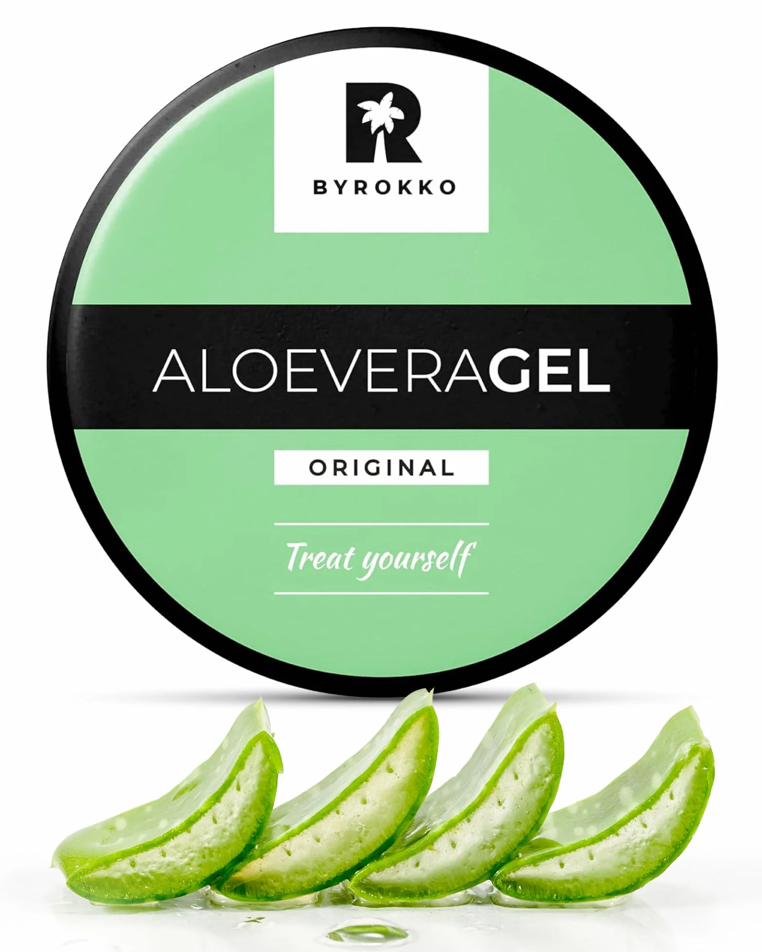 BYROKKO Gel d'aloe vera 215 ml - Gel après-bronzage rafraîchissant - Hydrate intensément, régénère et prévient l'exfoliation - Soin naturel après soleil