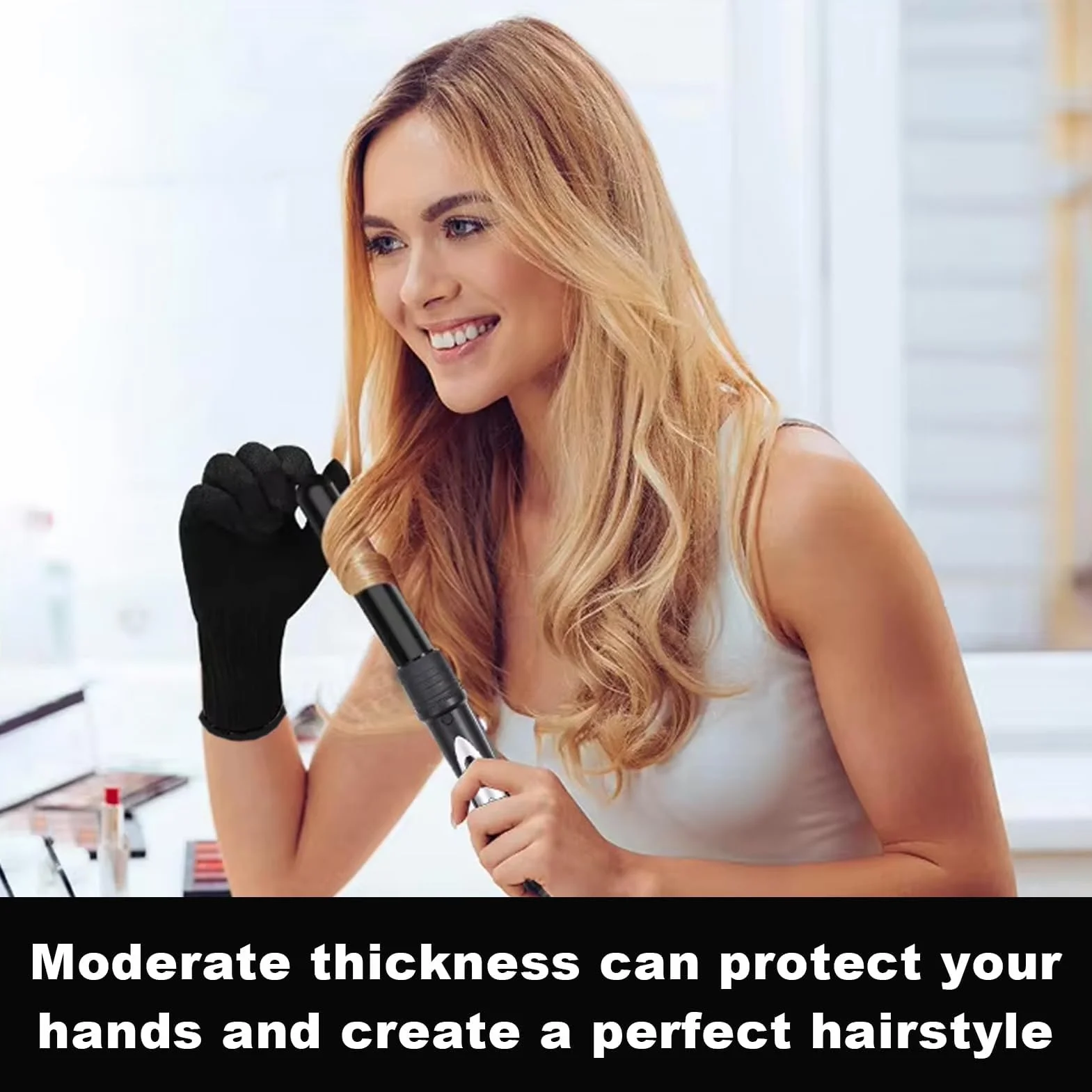 Gants professionnels résistants à la chaleur, Protection Anti-Brûlure pour Coiffure