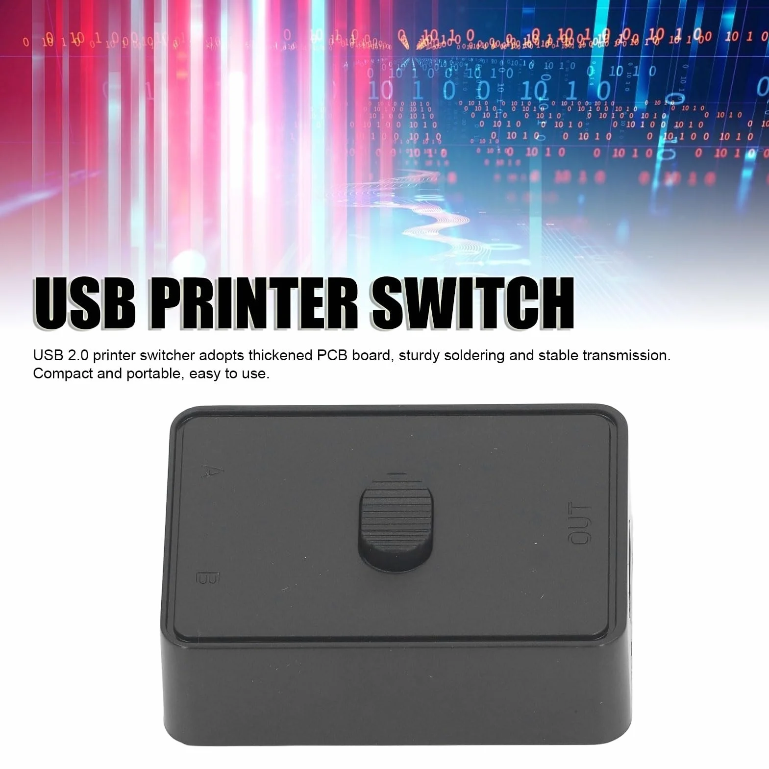 Commutateur USB 1 en 2 Sorties USB 2.0 Bidirectionnel pour Imprimante Scanner Clavier