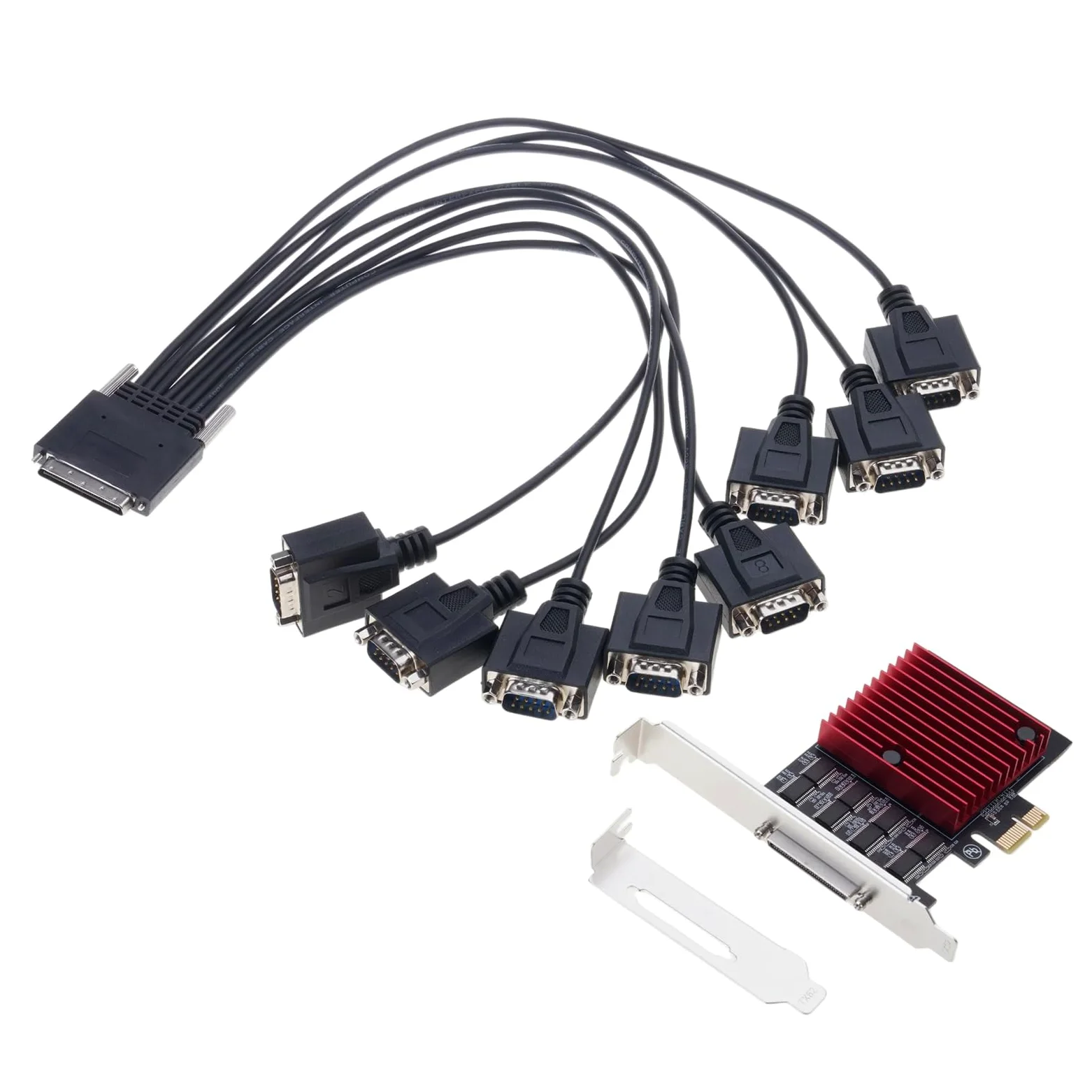 COOLHOOD Adaptateur d'extension PCIE vers 8 ports RS232 pour ordinateur
