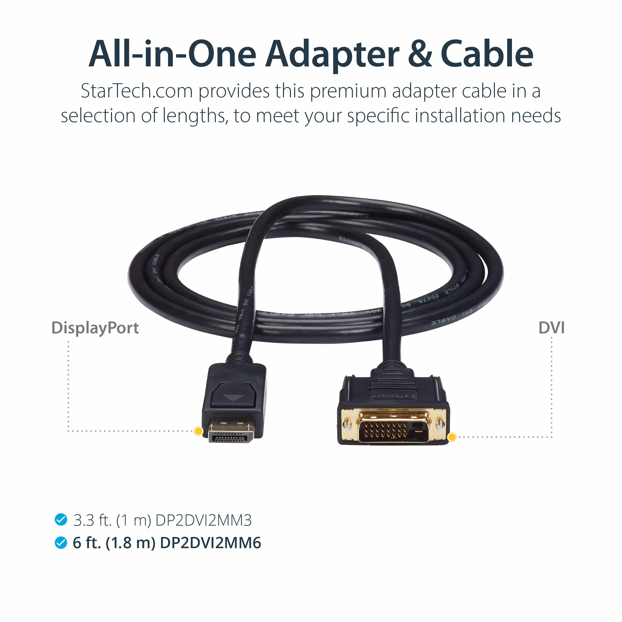 StarTech.com DisplayPort vers DVI Câble Adaptateur 1,8 m 1920x1200 DP2DVI2MM6