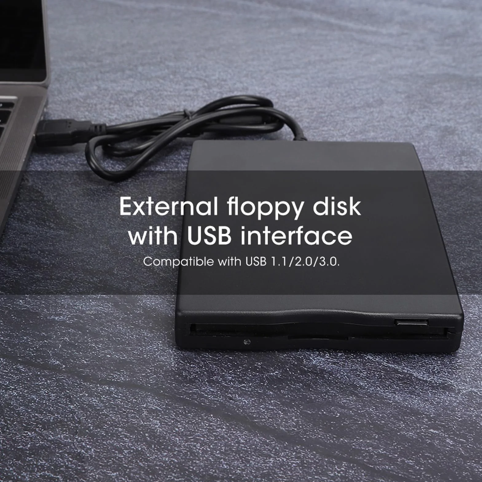 Vikye Lecteur de Disquette Portable USB 3,5 Pouces Externe pour Ordinateur Portable Bureau