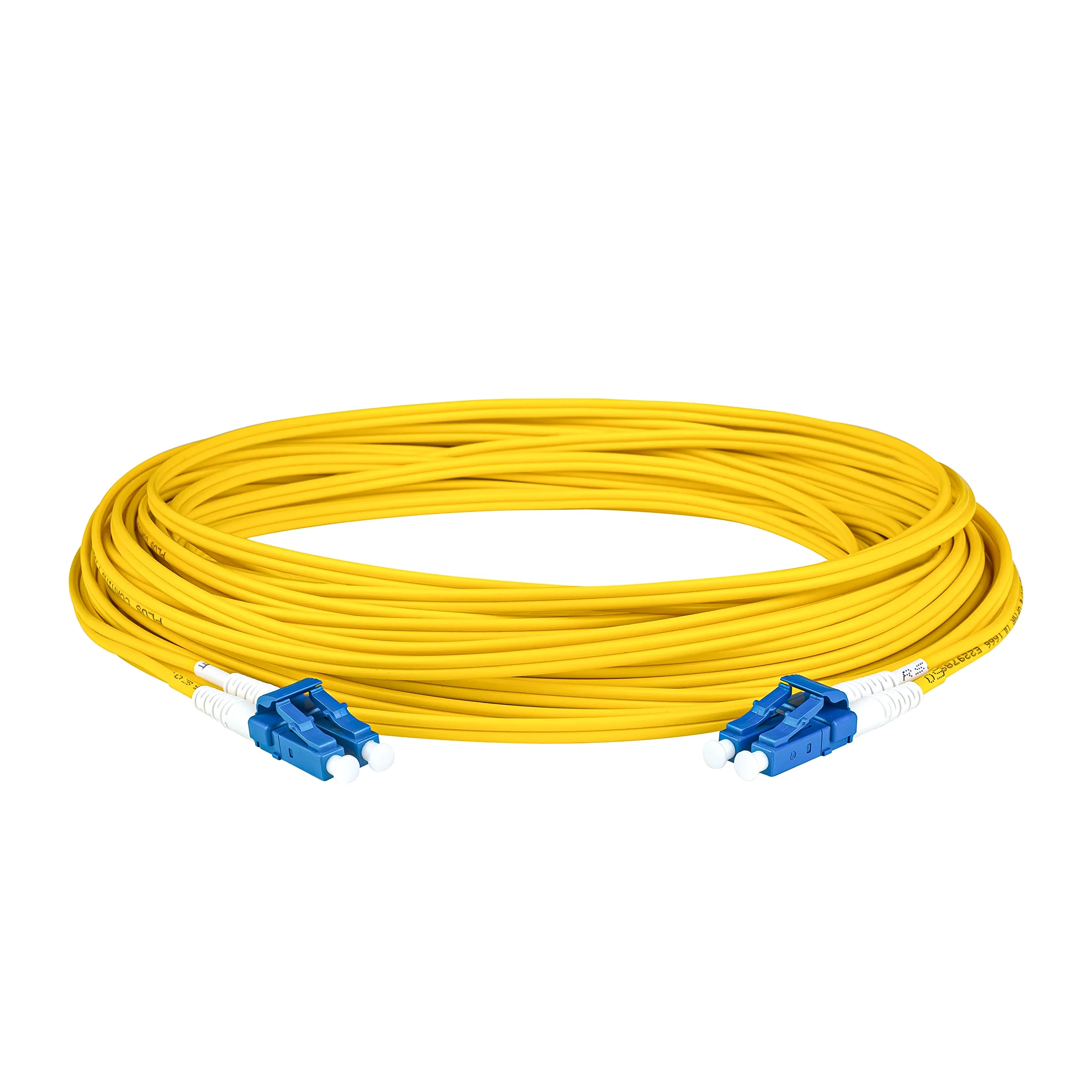 SpeedyFiberTX Corning SMF-28 Lot de 6 câbles de raccordement en fibre optique monomode 9/125 um (compatible OS1/OS2), Duplex, jaune Riser OFNR (0,50 m – Lot de 6)