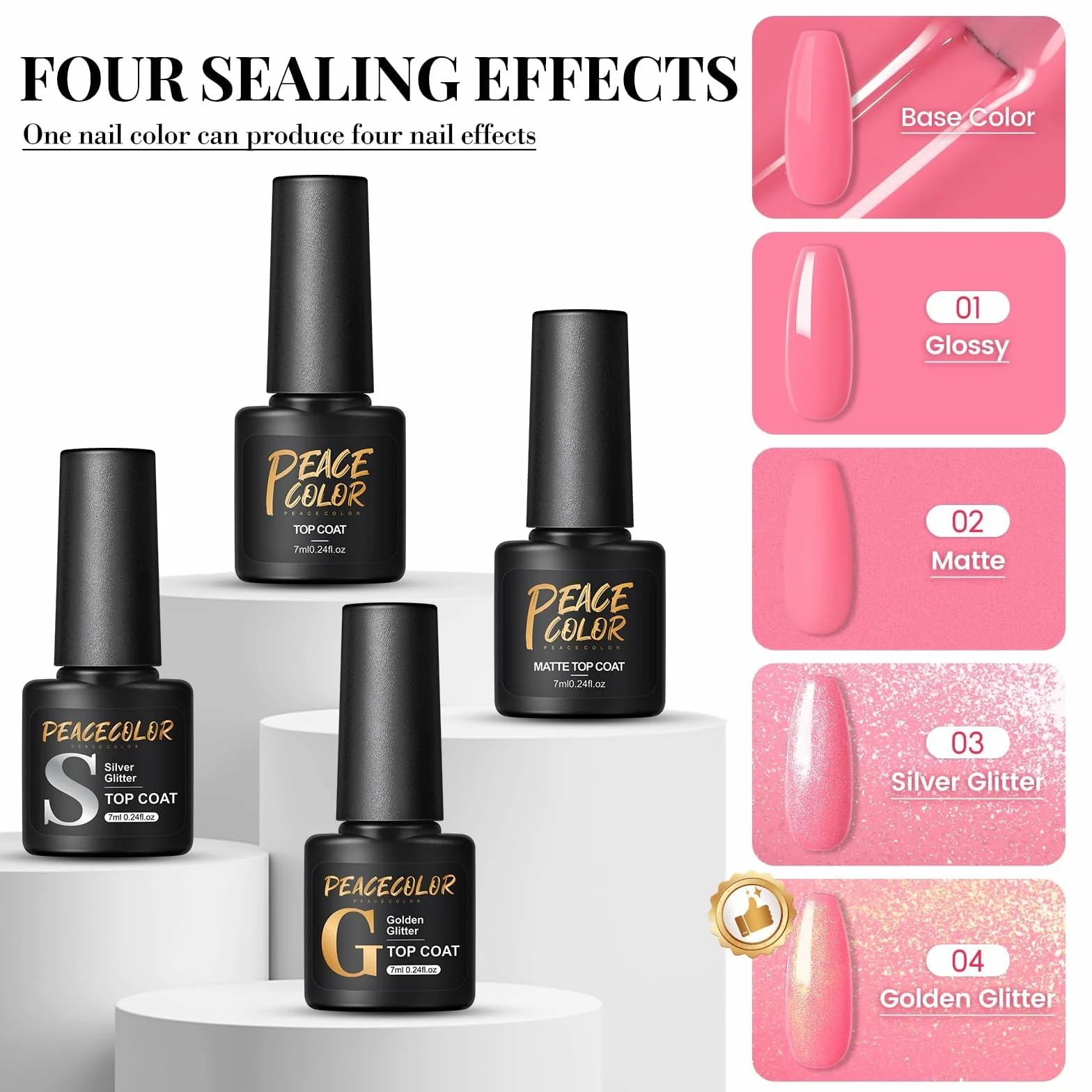 PEACECOLOR Kit Vernis Semi Permanent Complet 35 Couleurs avec Lampe UV LED et Ponceuse pour Ongles
