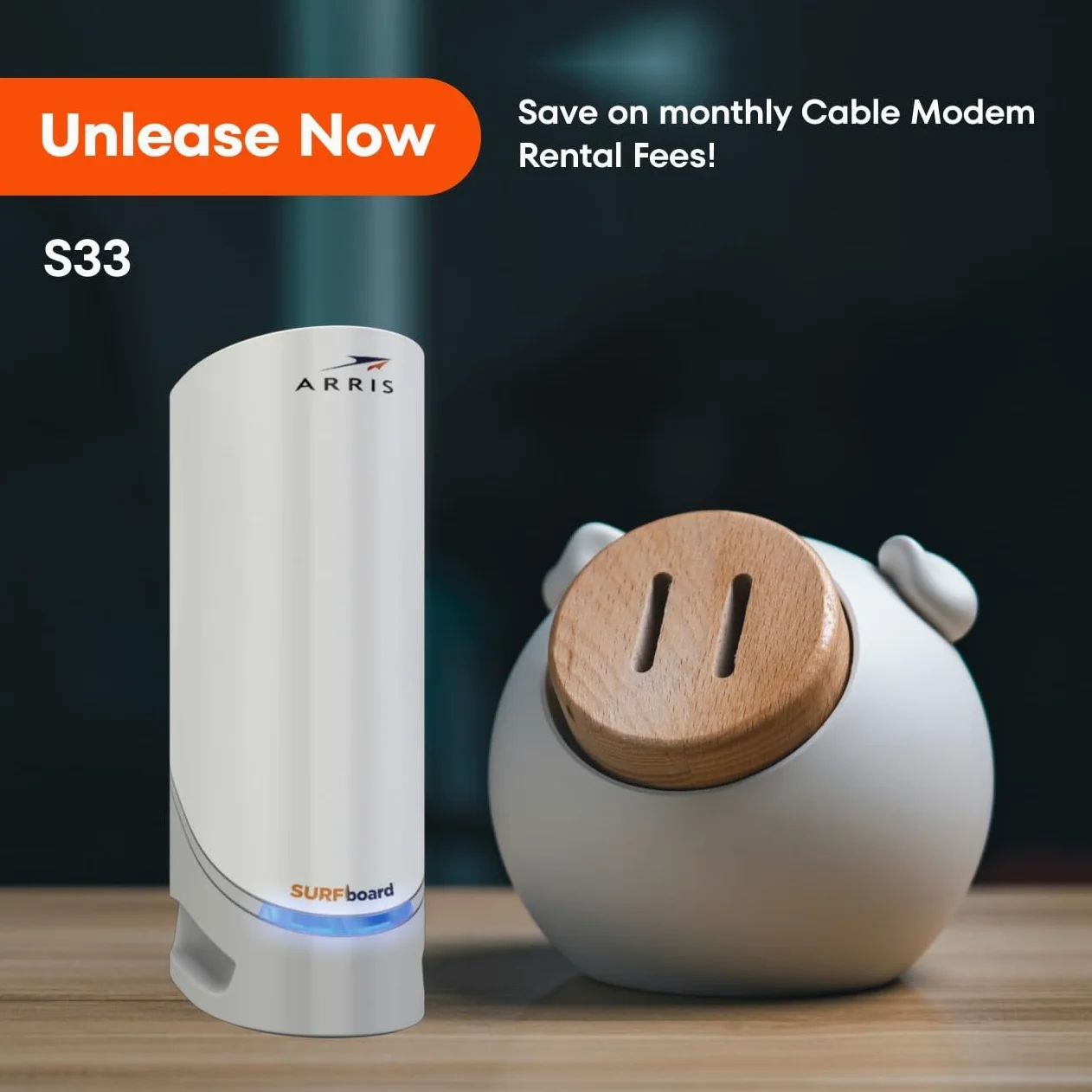 ARRIS S33 – Modem câble – Modem Rapide DOCSIS 3.1 Multi-Gigabit pour Comcast Xfinity, Cox, Spectrum et Plus Ports 1 et 2,5 Gbit/s Vitesse Internet maximale 2,5 Gbps 4 canaux OFDM