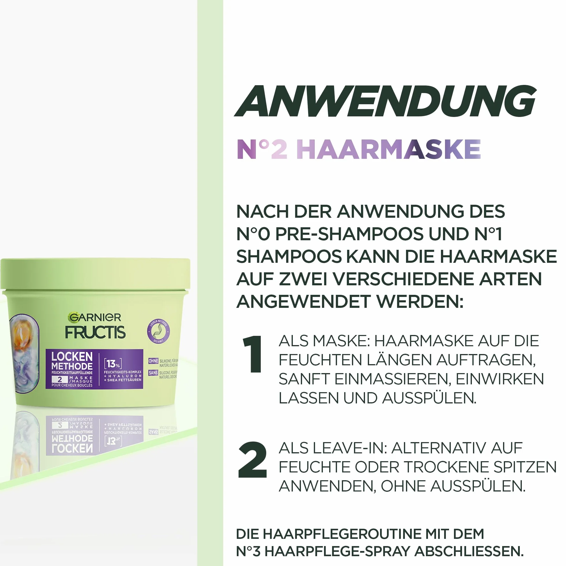 Garnier Soins Capillaires Hydratants Lot de 4 - Pré-shampooing, Masque et Spray avec Acide Hyaluronique et Karité