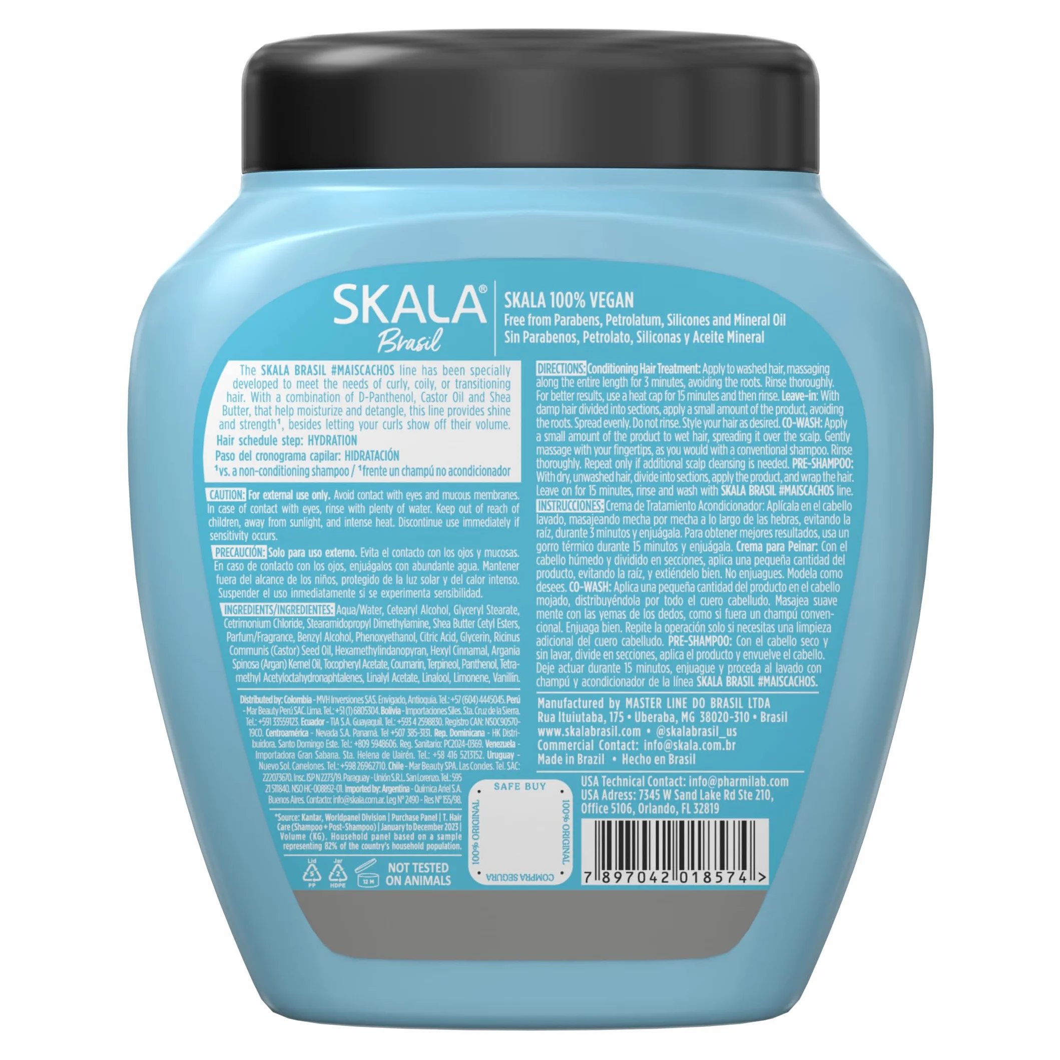 SKALA Maïs Cachos pour Cheveux Type 3Abc - 2 en 1 Traitement Baume Crème 35,2 oz