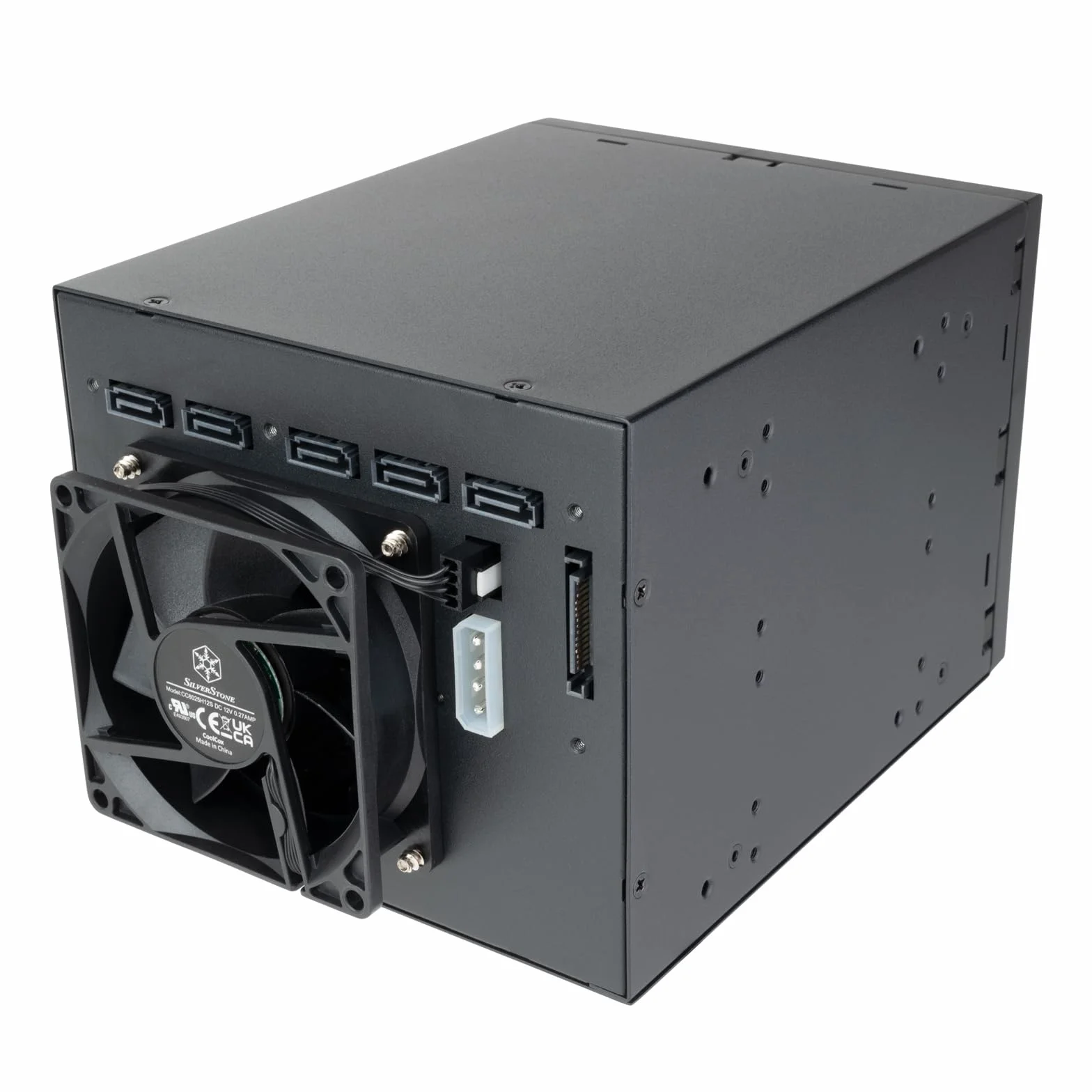 Silverstone SST-FS305B-E -Cage d’Adaptateur Hot-Swap SAS-12G / SATA 6Gbit/s de Trois Baies de 5,25" à Cinq Baies de 3,5", SST-FS305B-E (Noir+Noir)