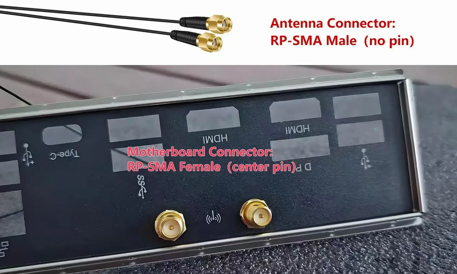 WiFi 6E WiFi 7 Tri-Band Performance RP-SMA Connecteur Antenne pour MSI MAG B550/ B550M-VC/B550M PRO-VDH/MAG B650/ PRO B650M-A/ B760/ PRO B760-P/MAG B760M/ Z790/ PRO Z790-A MAX Carte mère de jeu