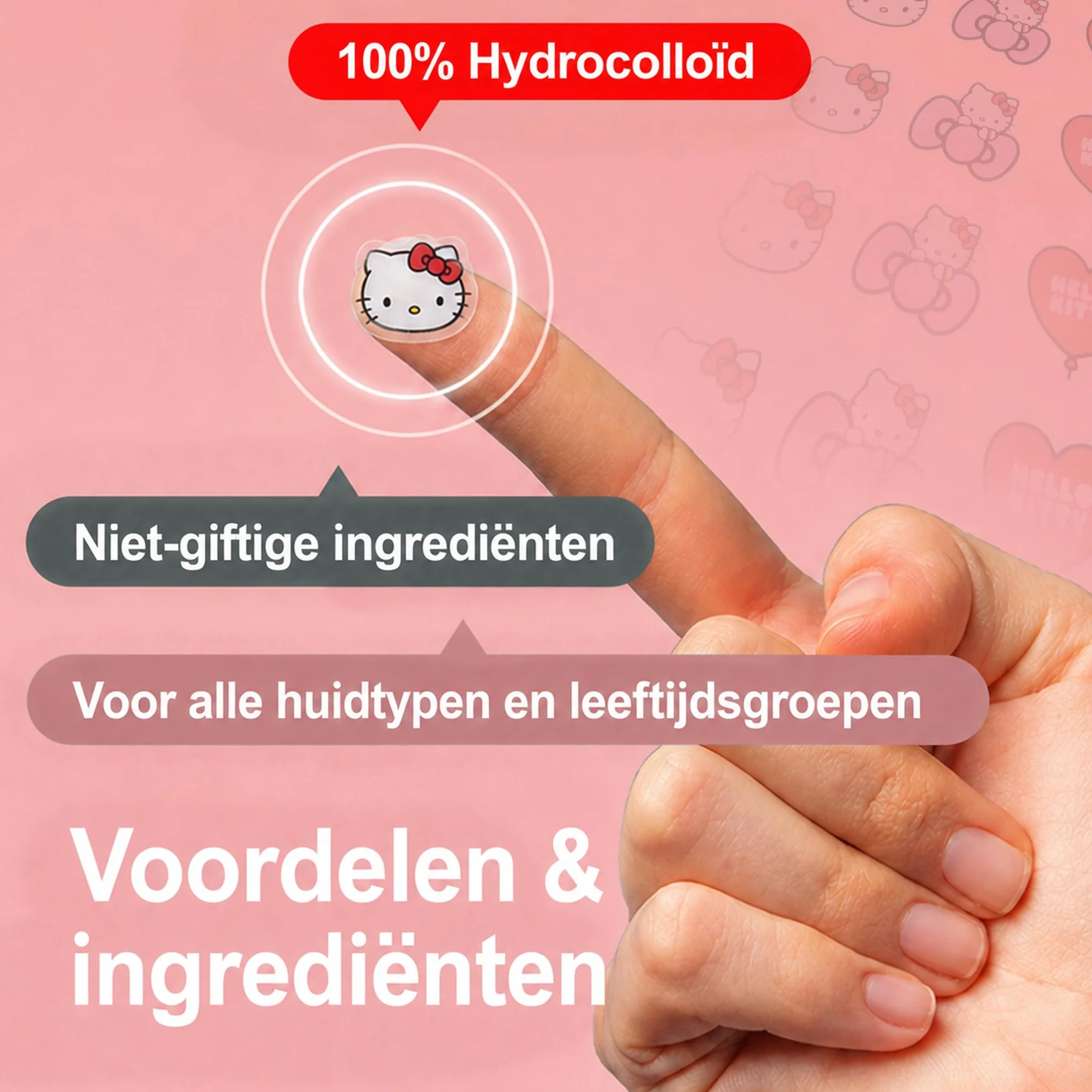 Hello Kitty Patch Bouton Hydrocolloïde 20 pcs – Anti Acné Visage Jour Nuit – Pimple Patch Absorbe Sébum Point Noir Nez Design Cute