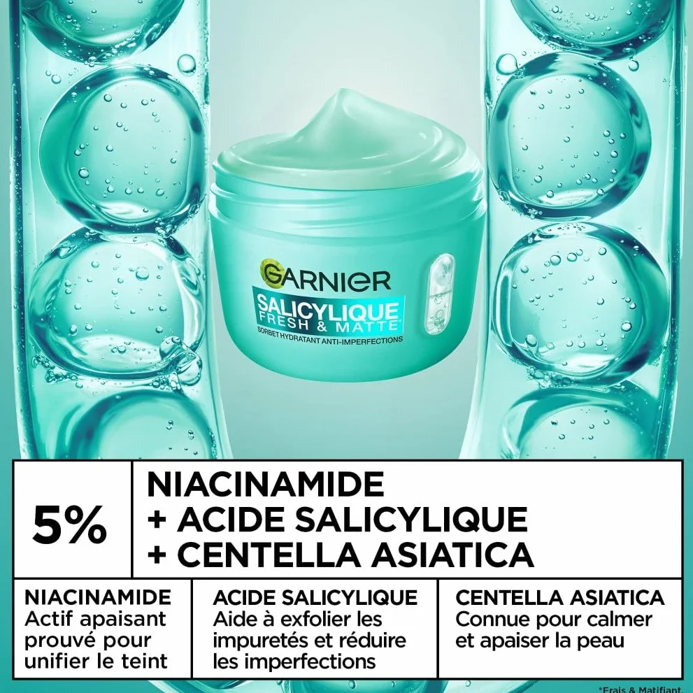 GARNIER Salicylique Crème Sorbet Hydratante Fresh & Matte 85 ml