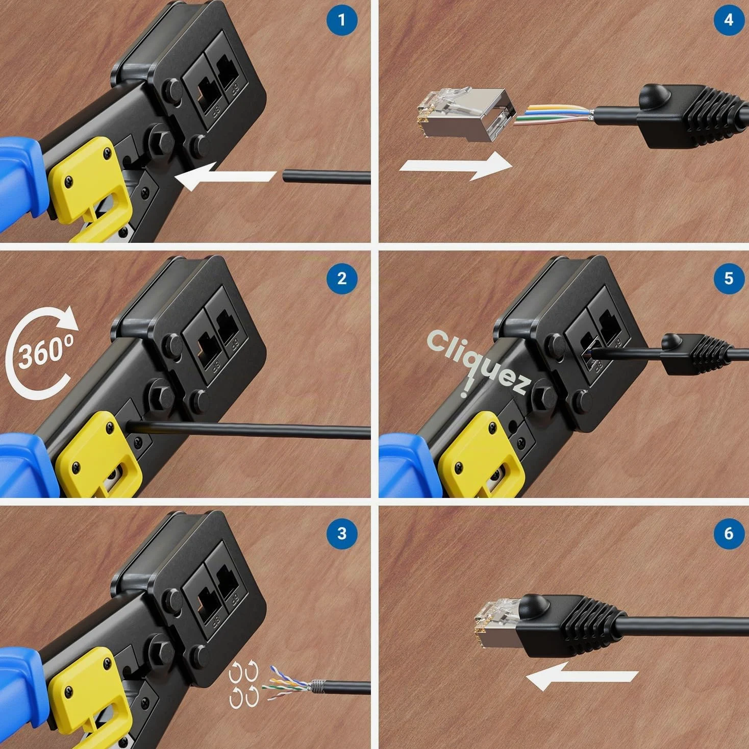 deleyCON 100m Câble D'installation CAT7 Kit D'installation Incl. Pince à Sertir Attaches de Câble & 50 Connecteurs RJ45 - S/FTP 600MHz 10 Gbit/s AWG26 Cuivre BC - Résistant Aux Intempéries - Noir