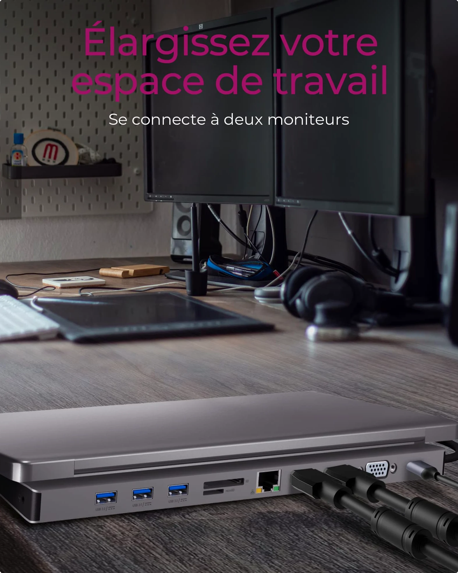 ICY BOX IB-DK2106-C Avec fil USB 3.2 Gen 1 (3.1 Gen 1) Type-C Anthracite, Noir