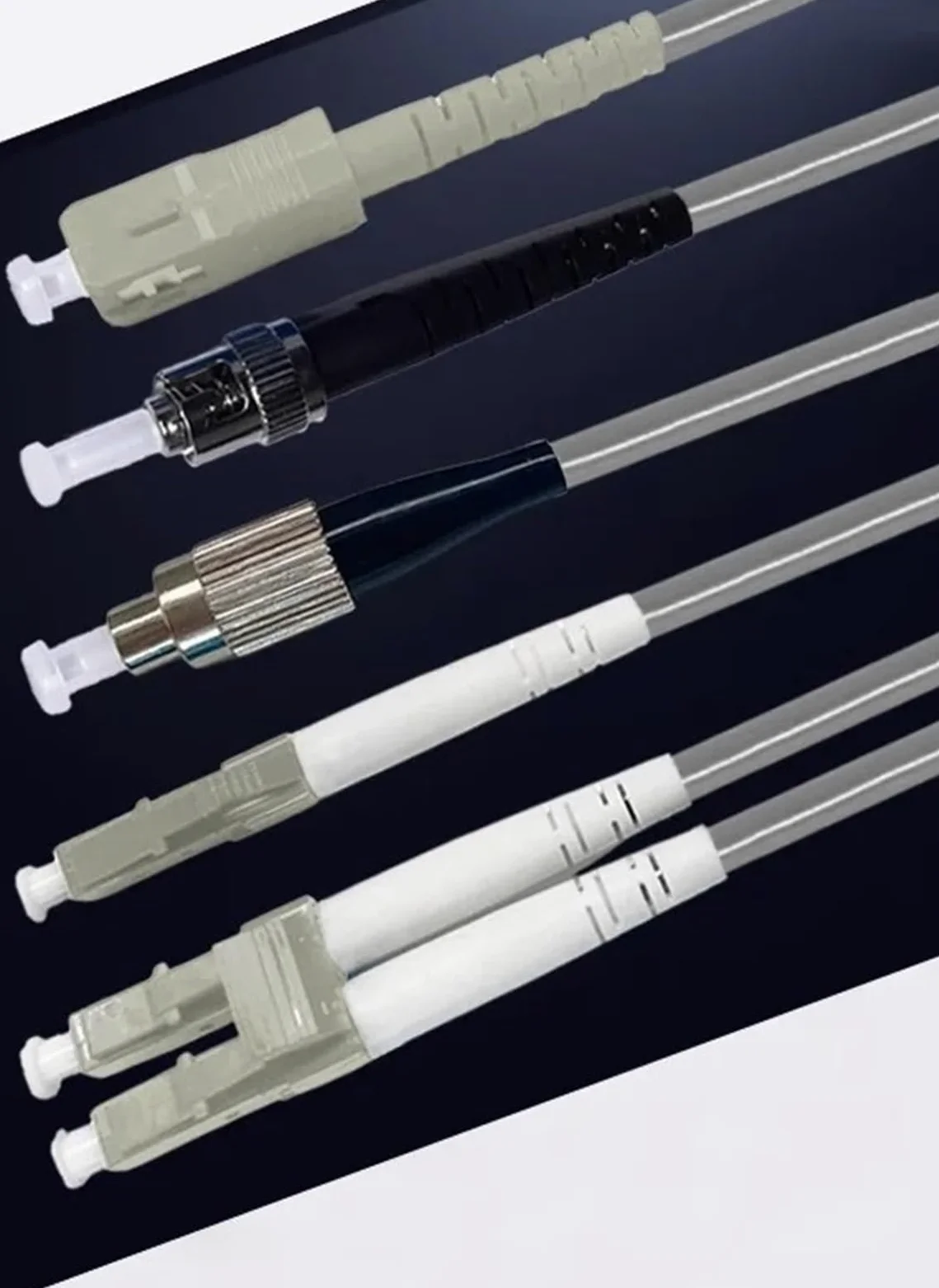 Câble à fibre optique blindé en PVC multimode OM1 62,5/125 Simplex/Duplex à 2 cœurs - Connecteurs LC FC-SC-ST - 10 m à 50 m (SC 2 fils, 20 m)