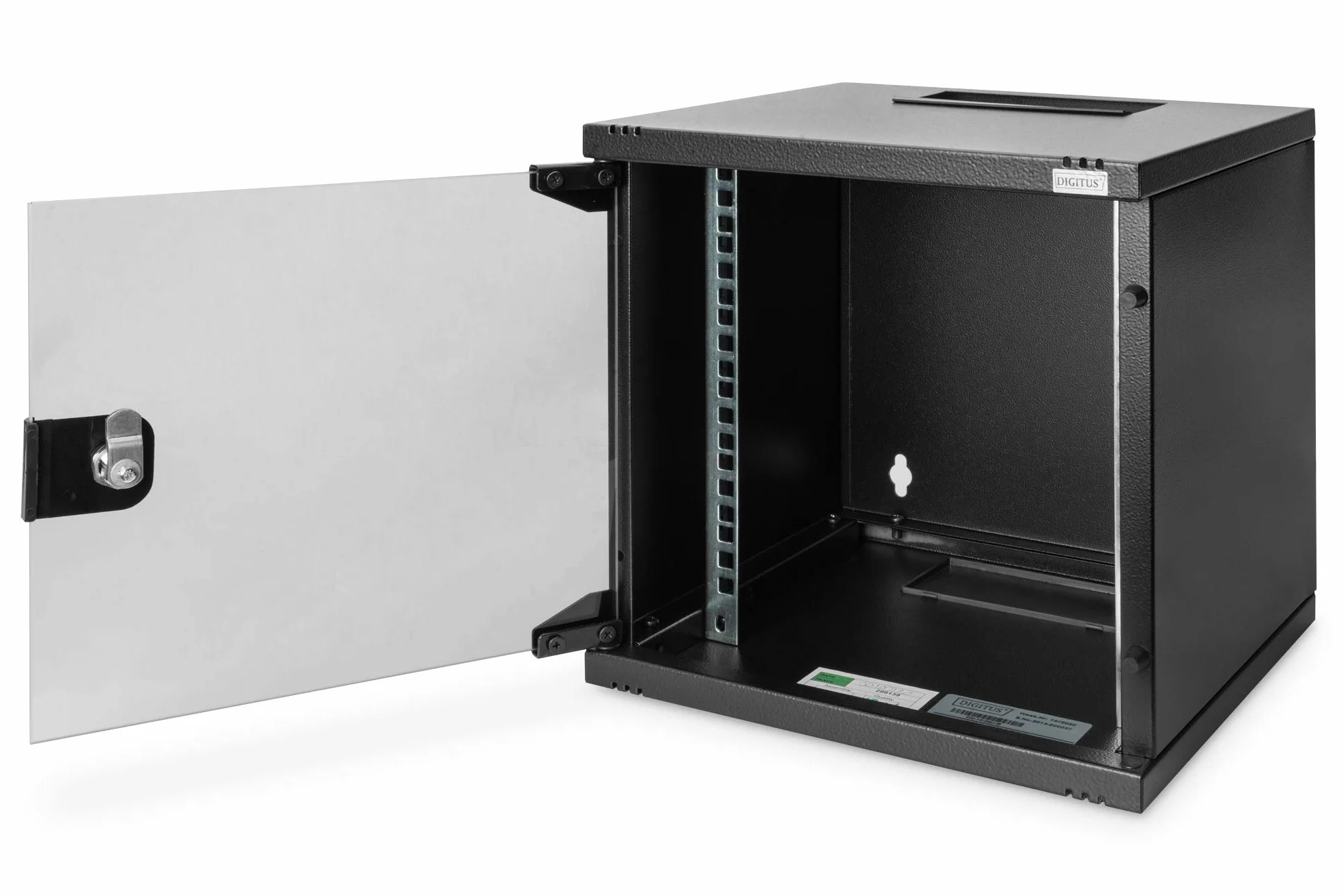 DIGITUS Set: Armoire réseau 10" 6U + Bloc multiprise PDU 3 Ports // Rack 10 Pouces - Montage Mural - h x l x p 330 x 312 x 300 mm - Charge 30kg - Profondeur utile 240mm - Noir