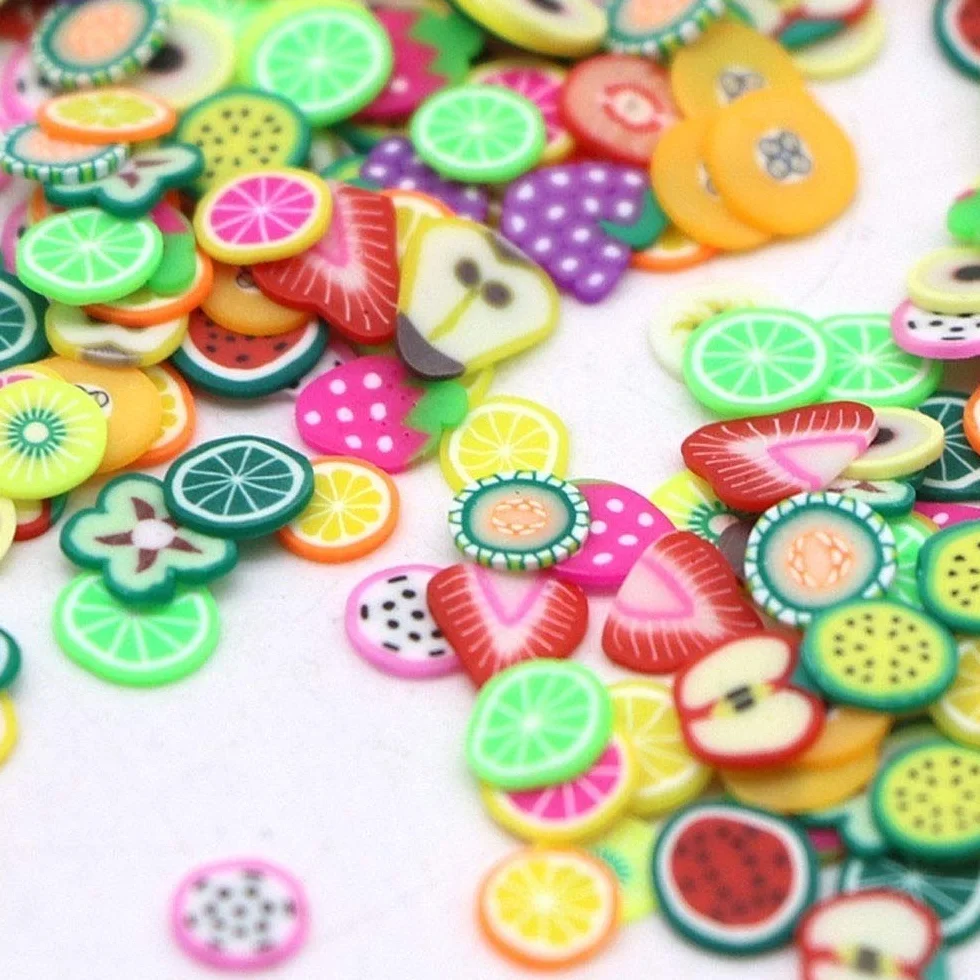 Kalolary 24 Boîtes 3D Mignonne Ongles Fruits Tranches Autocollants à Ongles Conseils Décorations