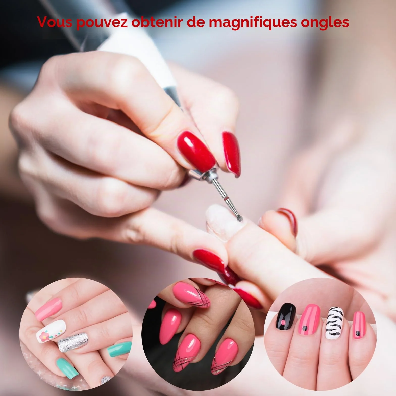 Sibba Lot de 6 Forets À Cuticules en Acier Inoxydable pour Manucure Pédicure Lime À Polir Outils Professionnels