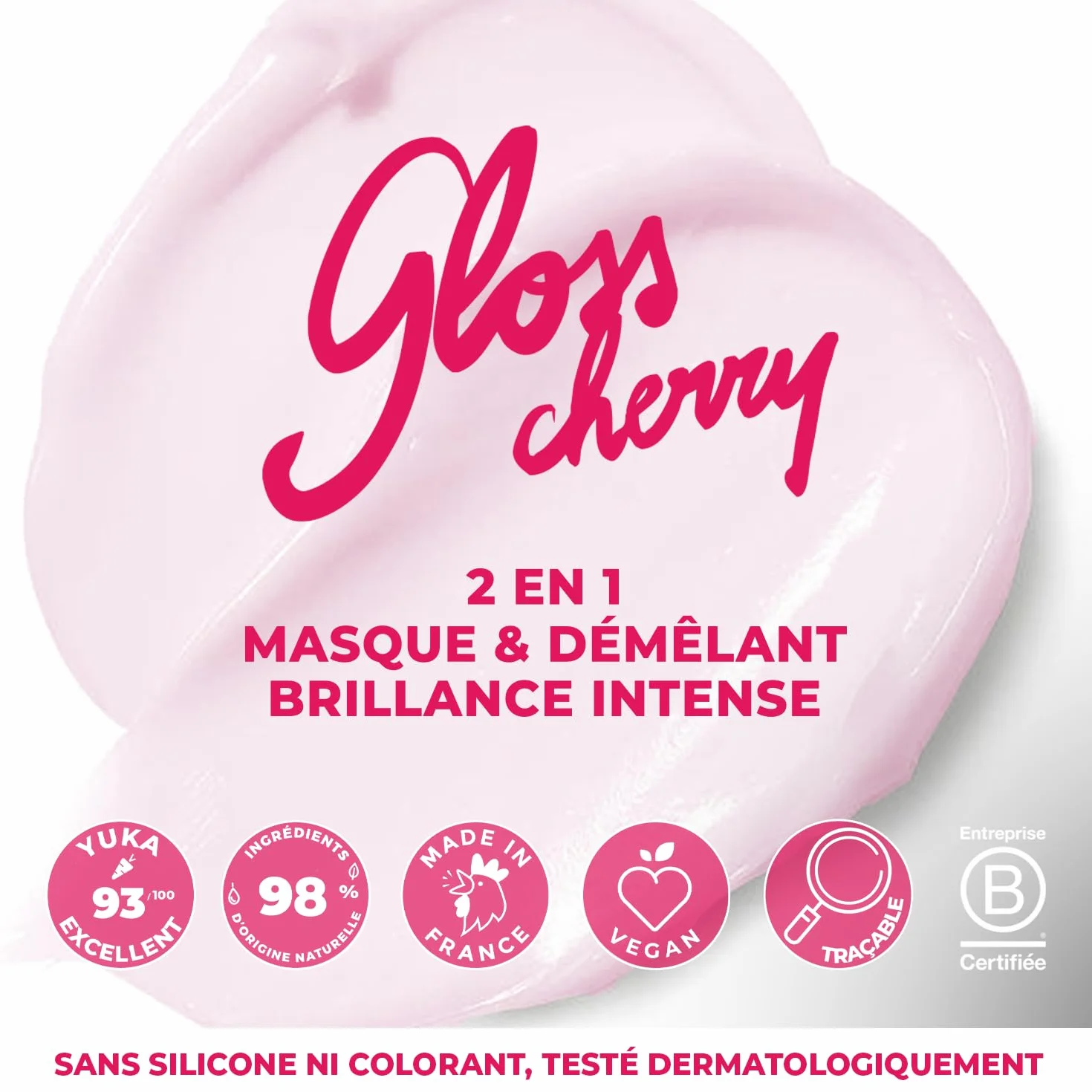 ENERGIE FRUIT Gloss Cherry Masque 2 en 1 Après-Shampoing Brillance Intense sans silicone 200 ml