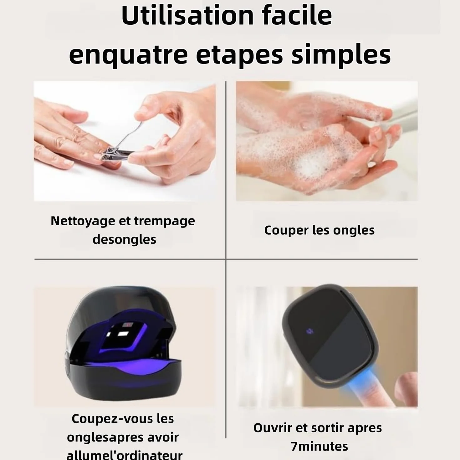 OrthoVital Appareil Anti Mycose Pulse Light Mycosis for Toenails, Nail Fungus Cleaning (Blanc)