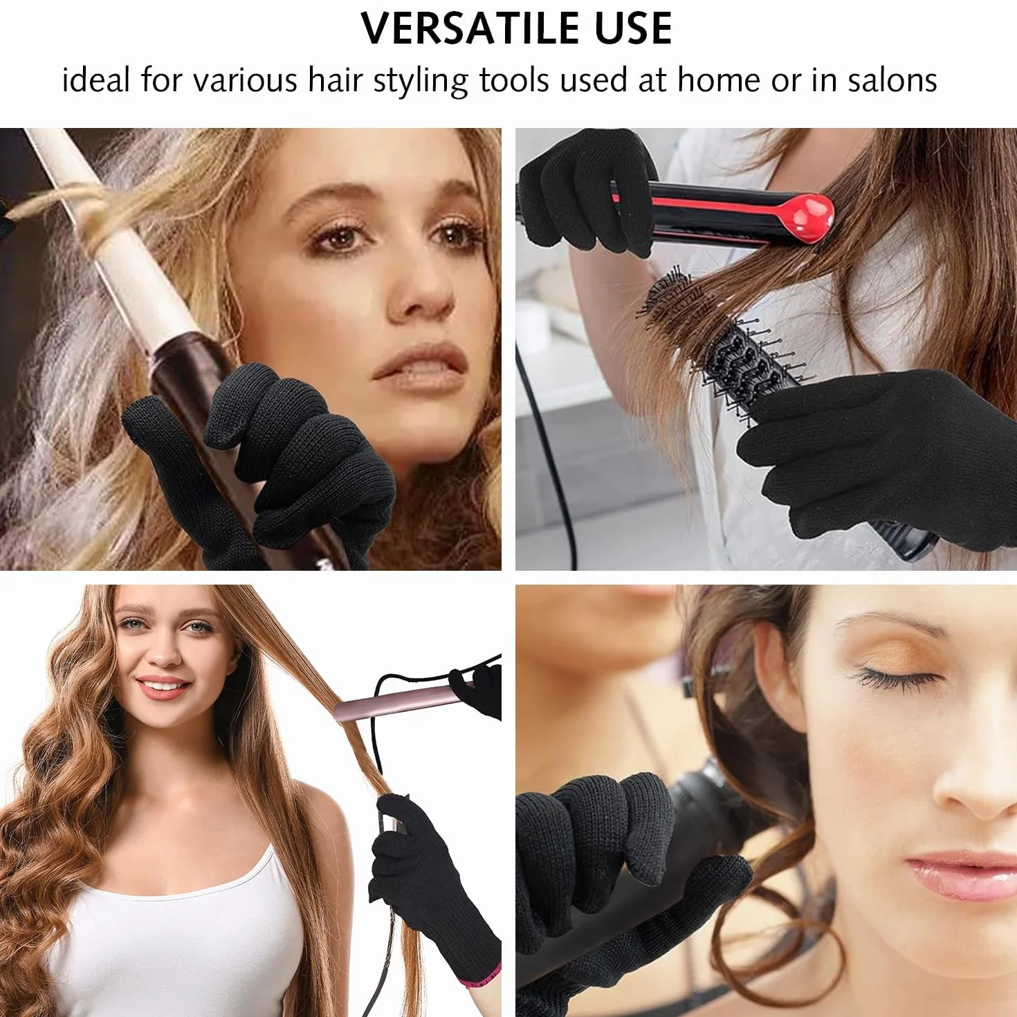 Luxiremi Lot de 2 gants professionnels résistants à la chaleur pour coiffer les cheveux