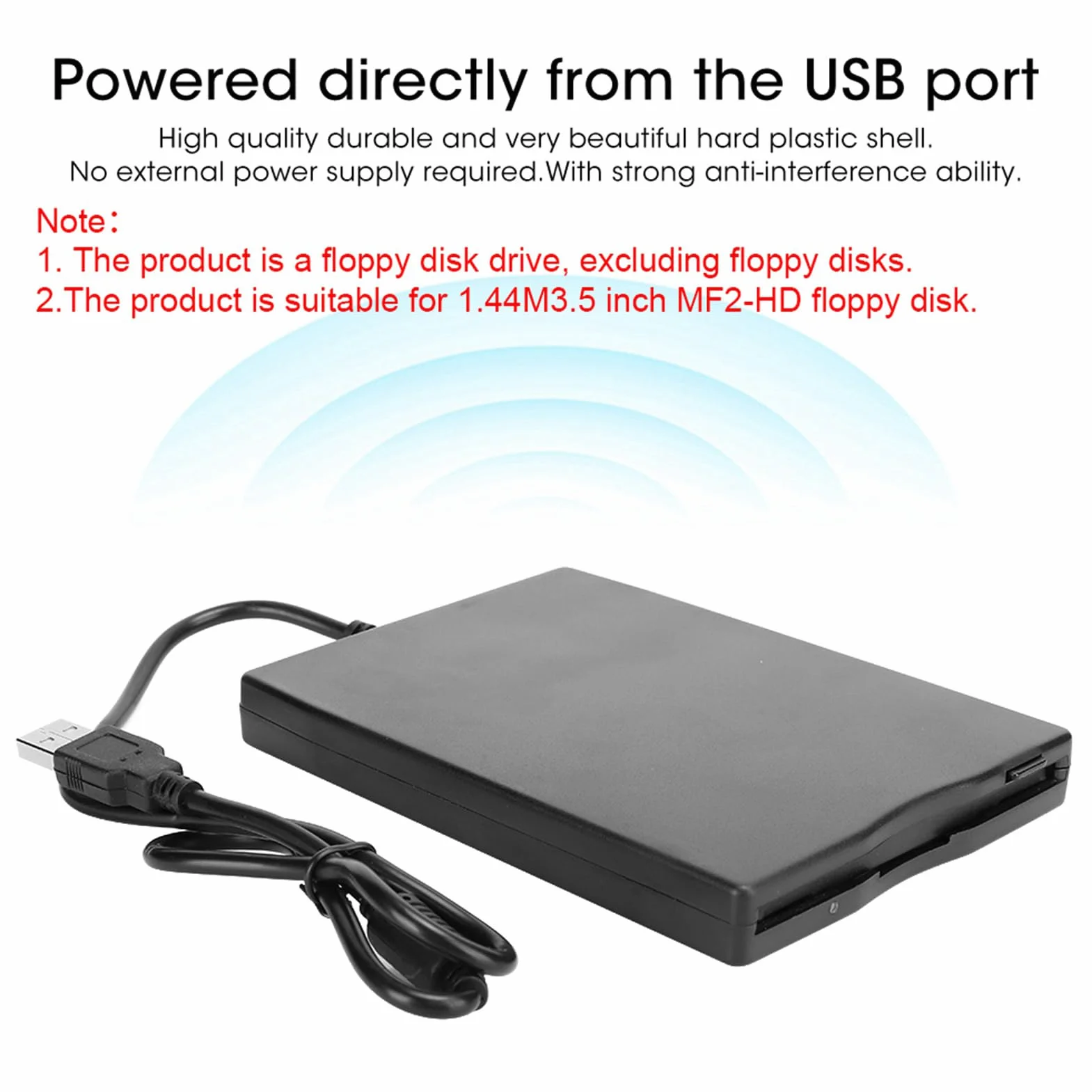 Lecteur de Disquette Portable USB Anti-brouillage pour Bureau Léger