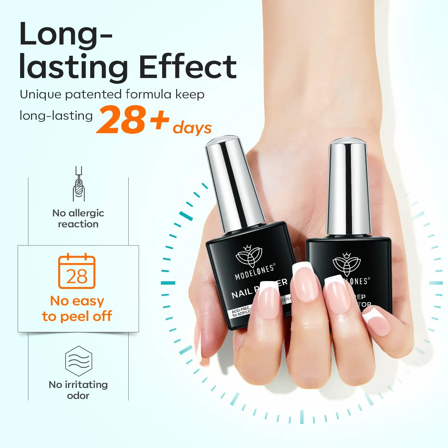 Modelones Primer Ongle Gel UV Kit Vernis Semi Permanent 15 ml 2pcs
