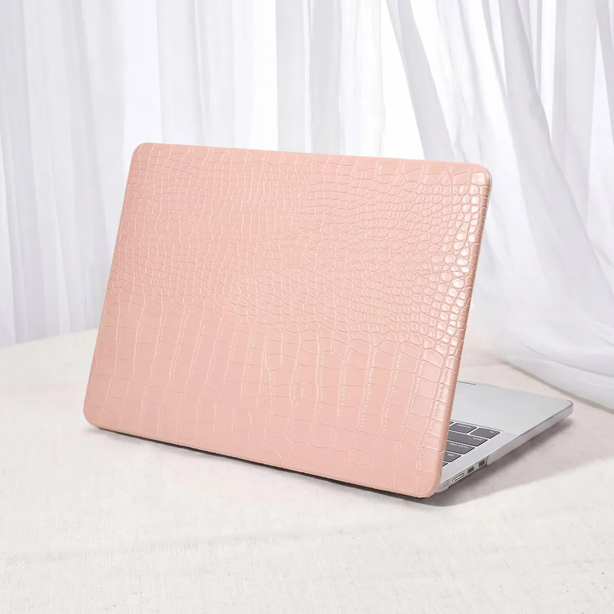 Étui en cuir synthétique crocodile compatible avec MacBook Neo 13" 2026 A3404 A18 Pro Chip, coque de protection ultra fine avec couvercle de clavier transparent + protecteur d'écran pour