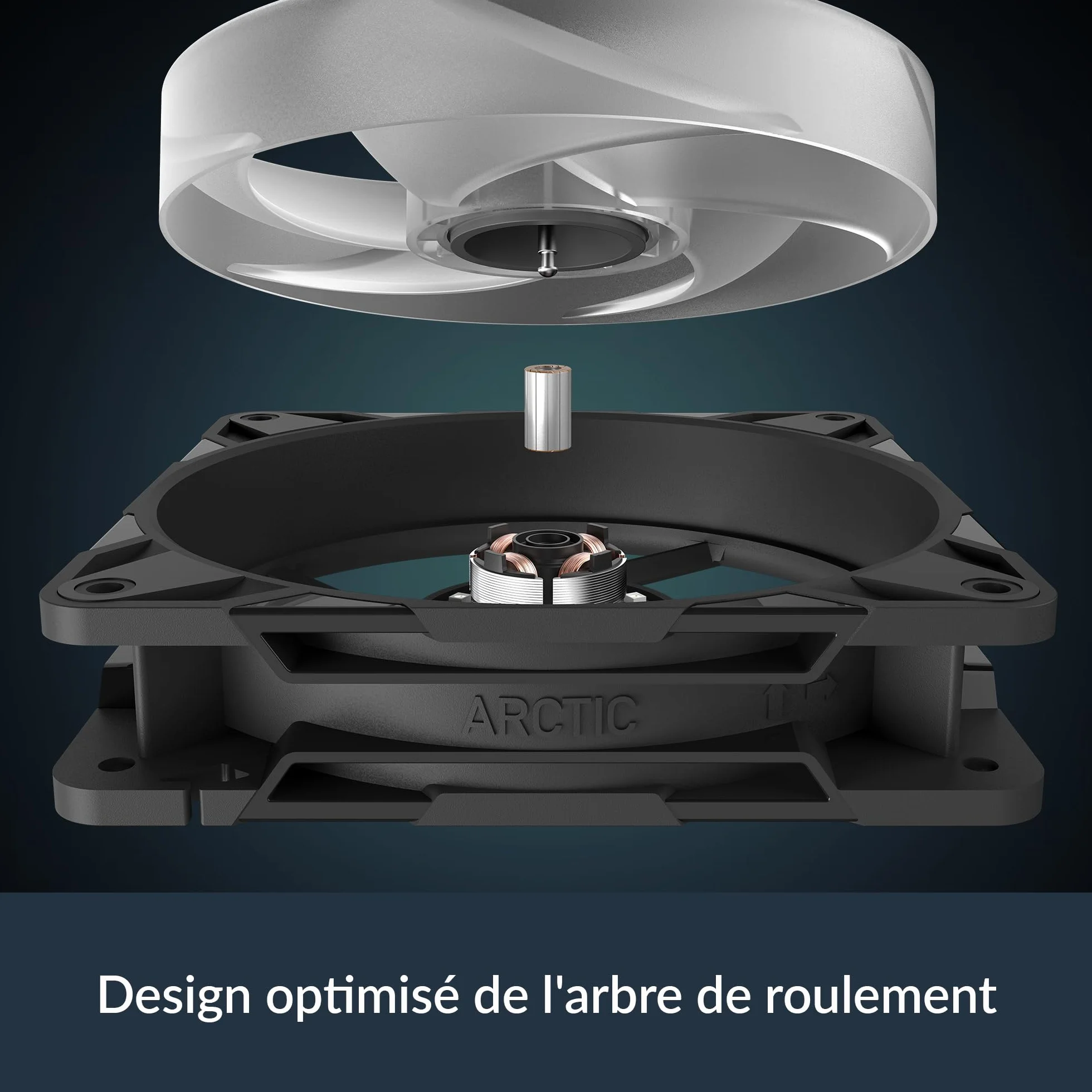 ARCTIC P12 Pro Reverse A-RGB 3 Pack 120 mm Ventilateur PWM 500-3000 rpm 5V D RGB FDB 4-Pin Noir