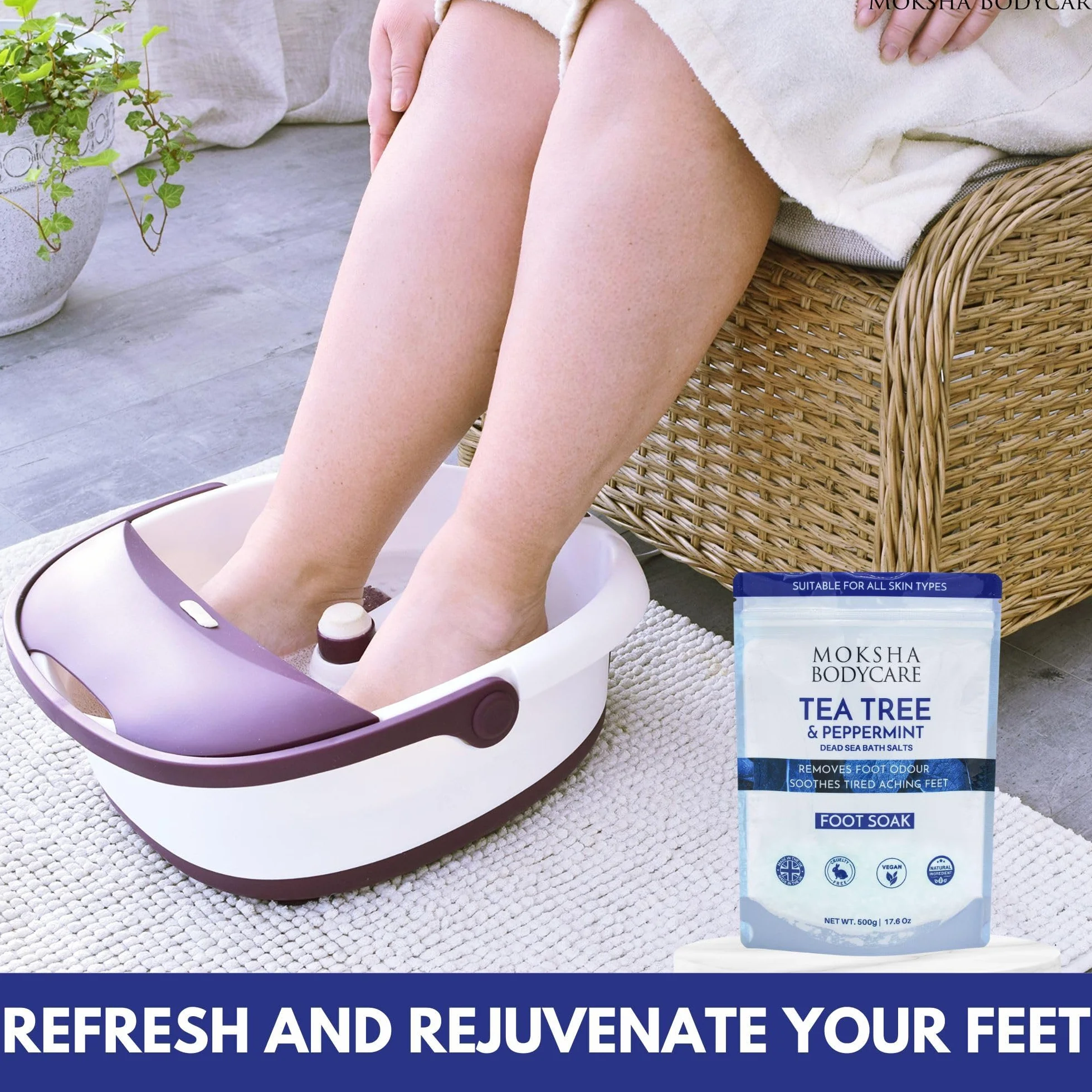 Trempage des Pieds Huile d'Arbre à Thé Menthe Poivrée Exfoliant