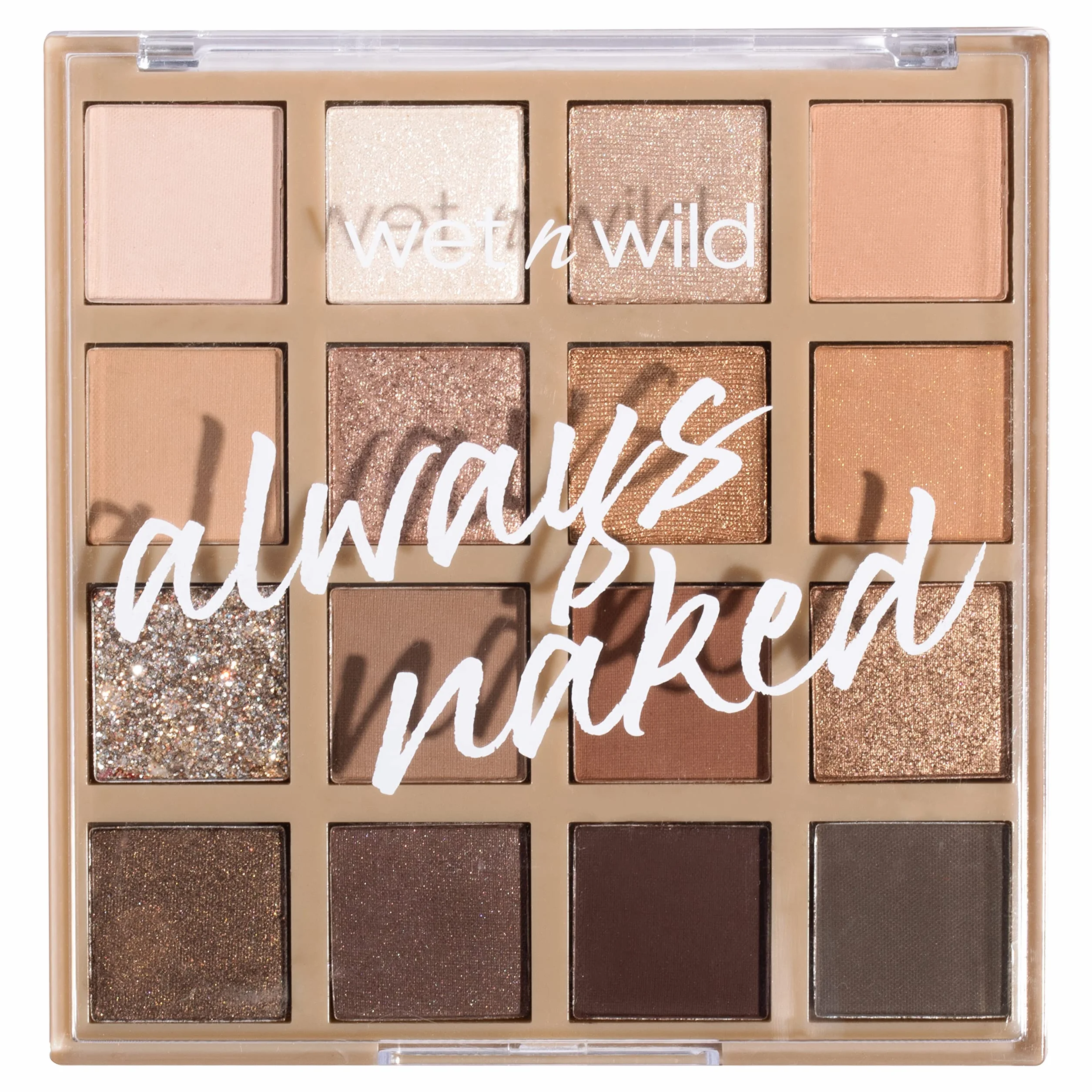 Wet n Wild Always Naked Palette de Fards à Paupières, 16 Teintes Neutres Mates et Pailletées