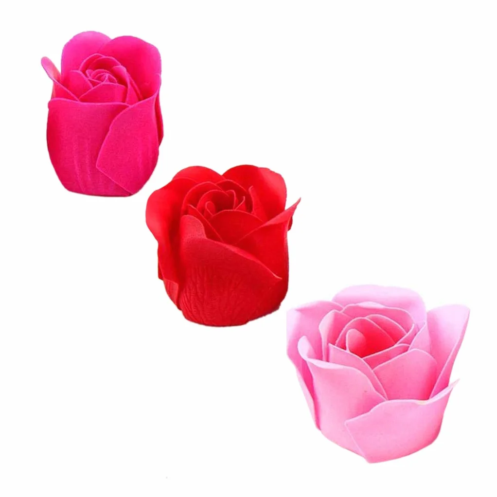 Lot de 12 fleurs de savon parfumées pétales roses pour salle de bain cadeau anniversaire mariage Saint-Valentin