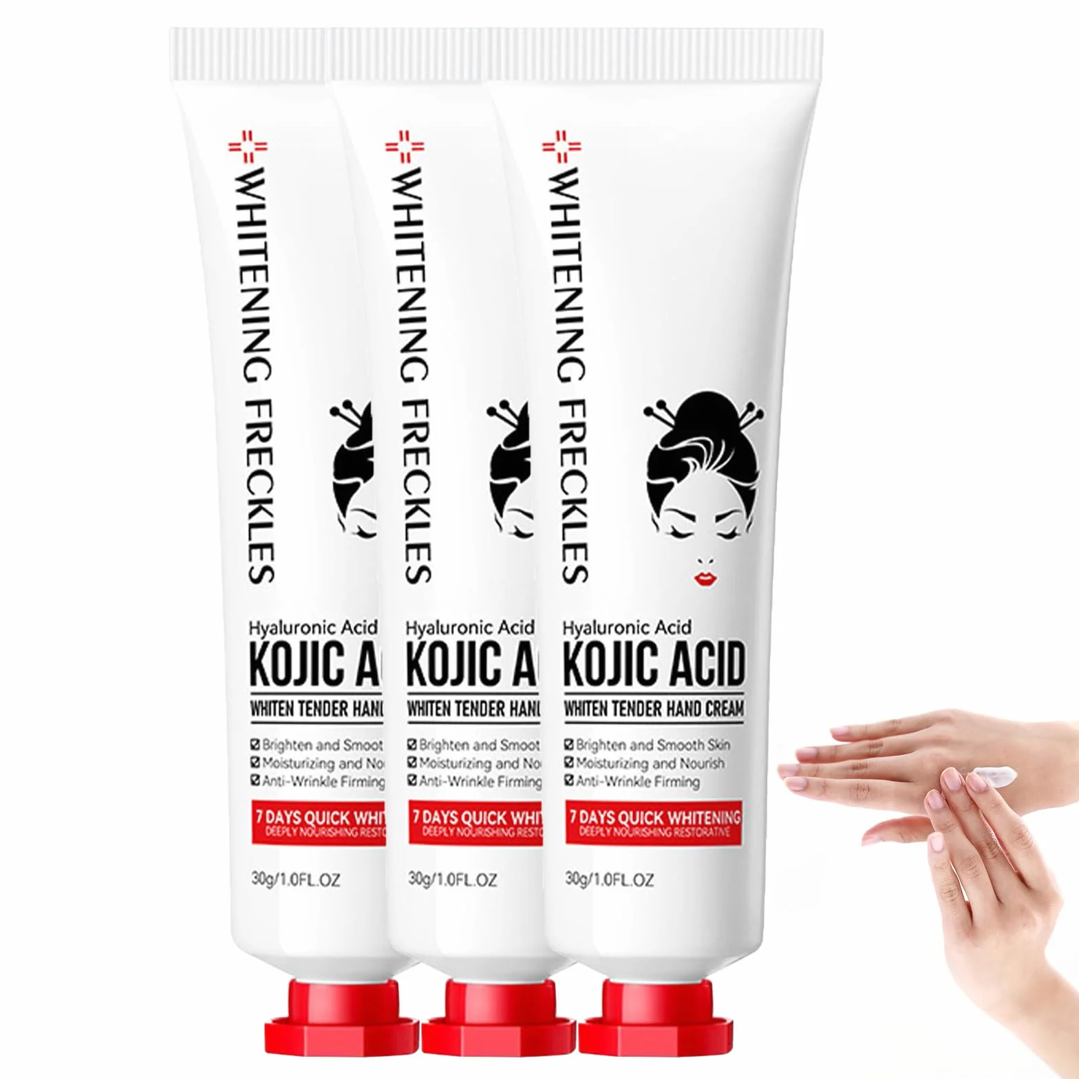 Crème à l'acide kojique pour les mains, soin hydratant anti-âge, teint uniforme, taches sombres