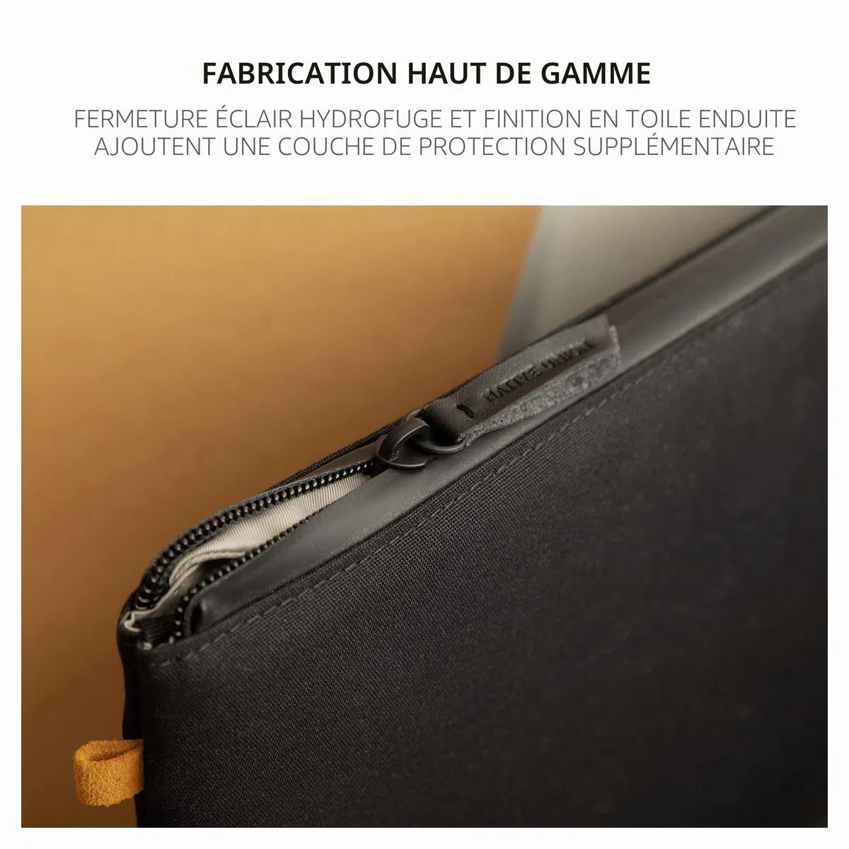 Native Union W.F.A MacBook Sleeve 14" – Étui Minimaliste Fin en matériaux recyclés avec Protection 360 degrés – Compatible avec MacBook Pro 14” M4 (2024), MacBook Air 13” – Noir