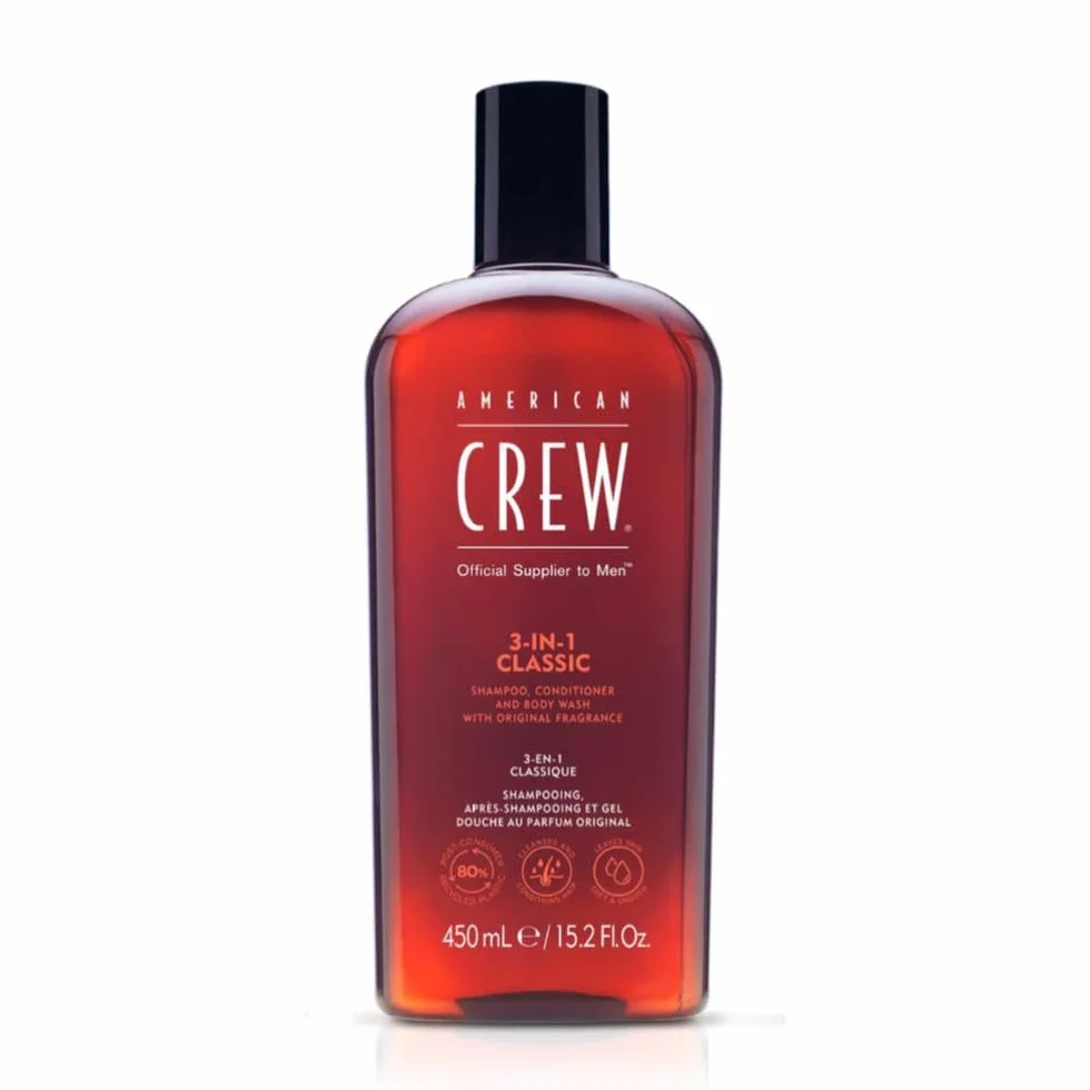 American Crew 3-En-1 Shampooing Après Shampooing Gel Douche Cheveux Corps