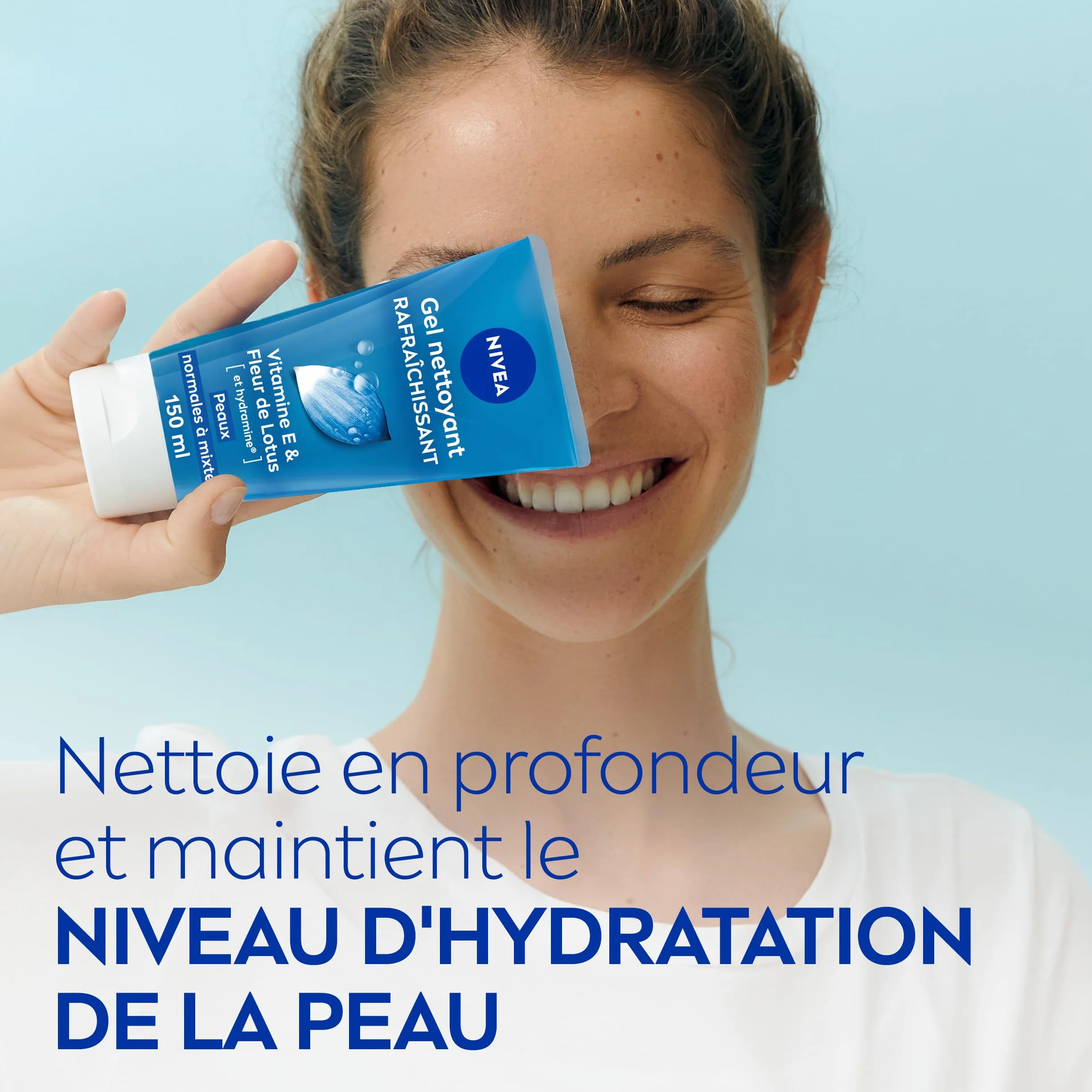 NIVEA Gel Nettoyant Fraîcheur Visage 150 ml Hydrate Élimine Impuretés Peaux Normales Mixtes
