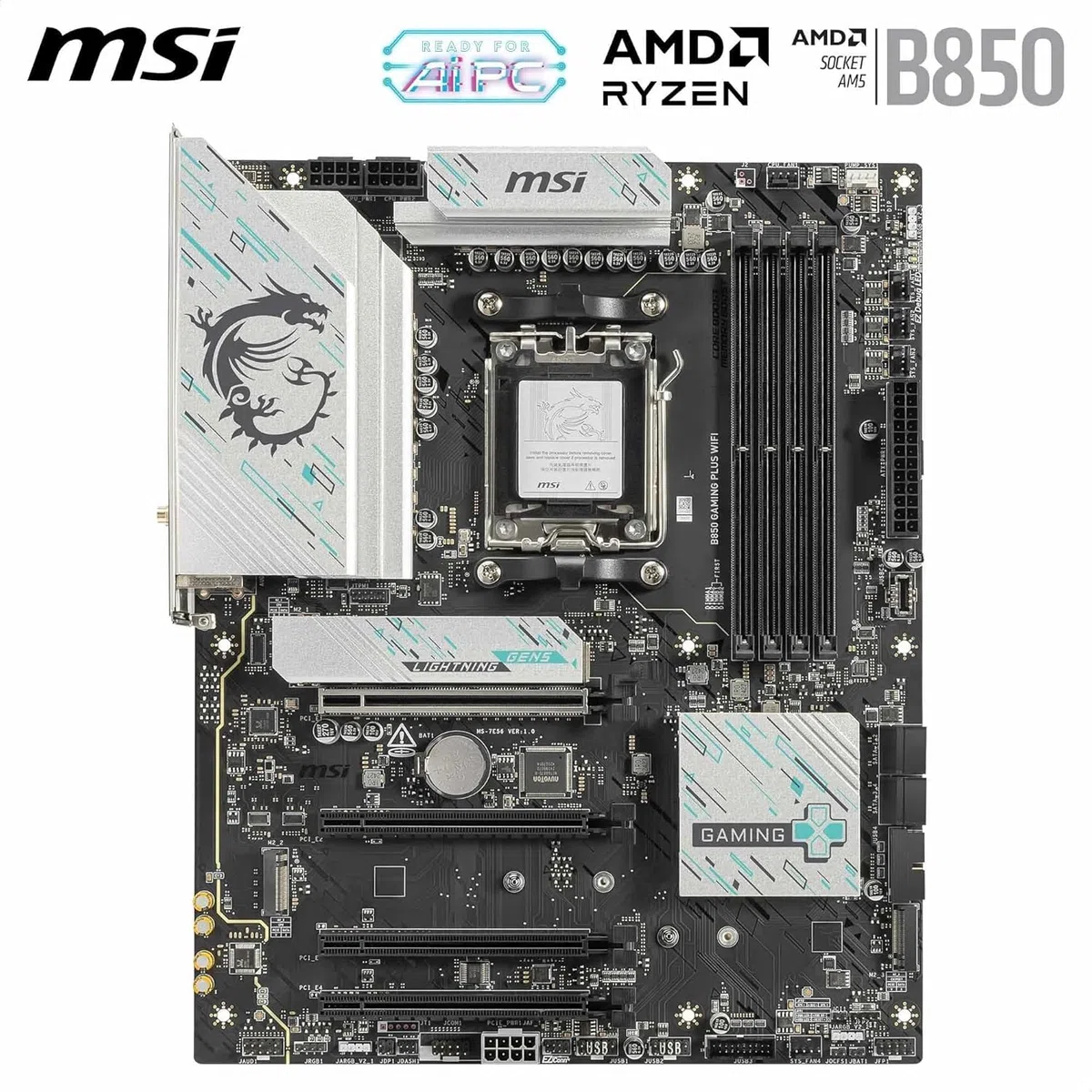 Micro Center Processeur AMD 9700X avec carte mère MSI B850 Gaming Plus WiFi
