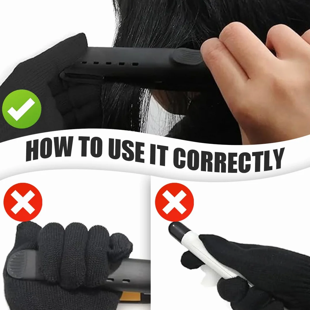 Gants Professionnels Résistants À La Chaleur Pour Coiffure, Fer À Friser, Paire