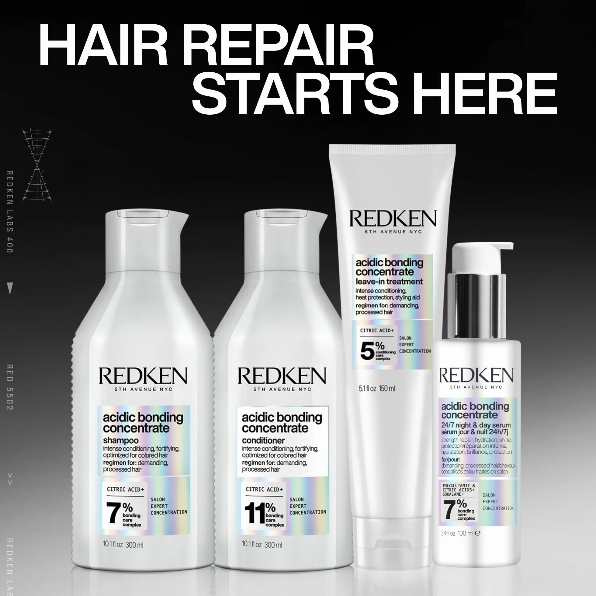 REDKEN Acidic Bonding Concentrate Après-Shampoing Soin Réparateur Cheveux Secs Abîmés 300 ml