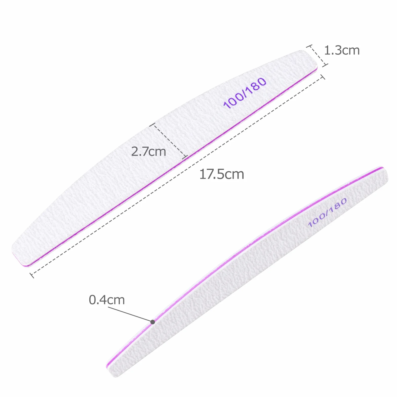 Limes à Ongles Professionnelle Double Face 100/180 Grit 20 pcs Réutilisable