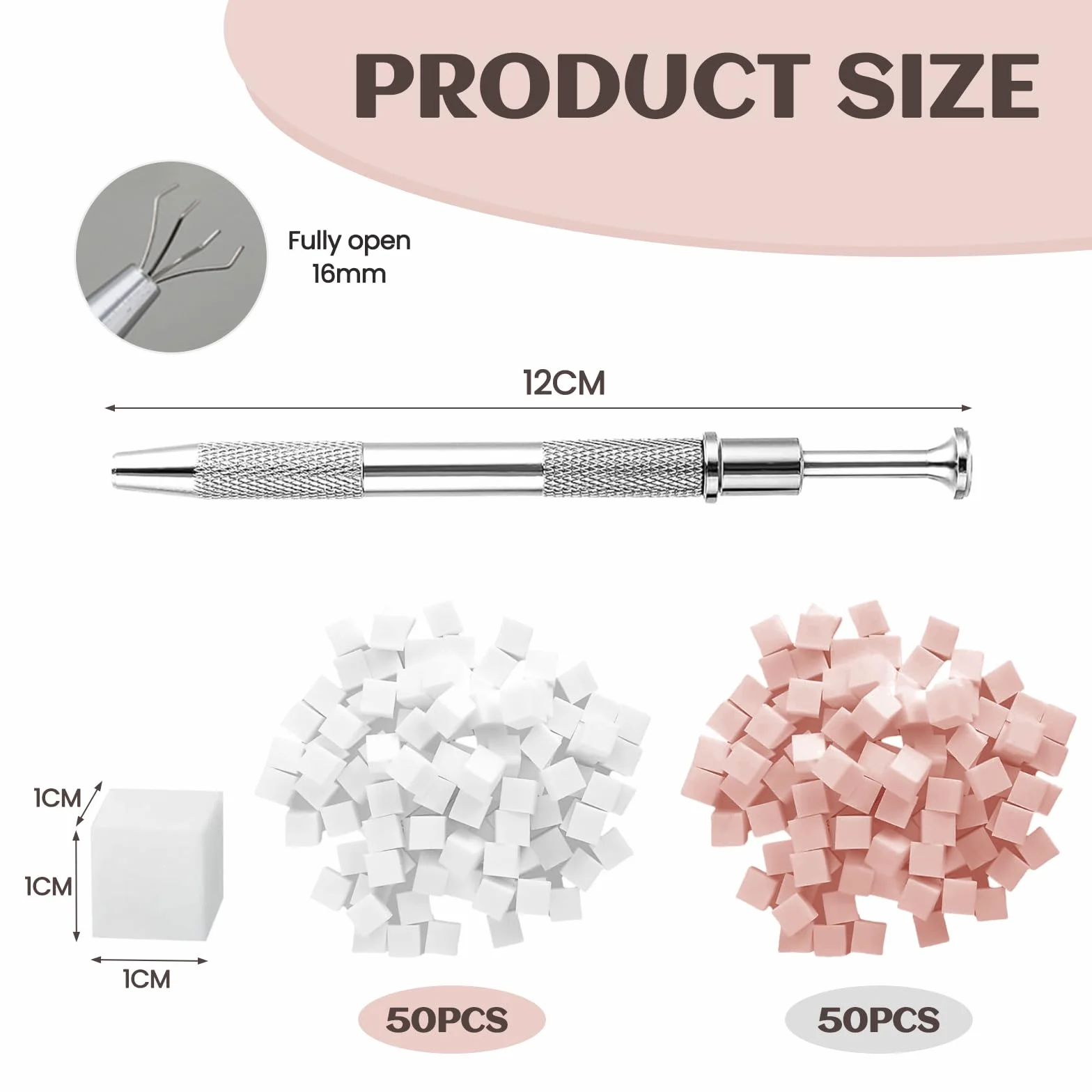 Ensemble de 100 éponges pour nail art avec pinces à épiler en métal, outils pour dégradés sur les ongles