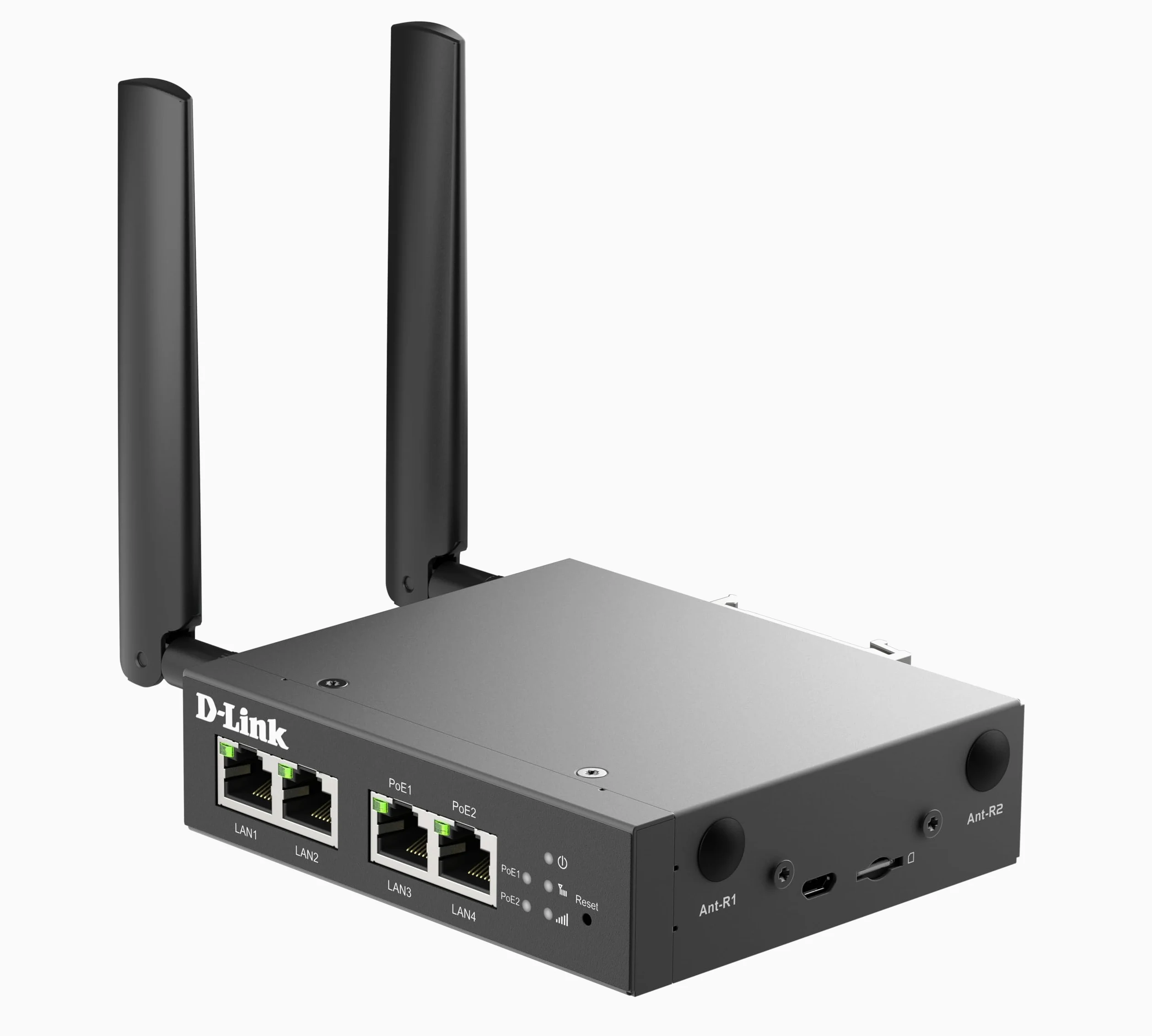 D-Link DWM-314-TP Routeur Modem PoE Multi-Connect 4G | LTE Cat.4 Industriel, Ports PoE+ Doubles, Switch Ethernet 4 Ports, Sécurité VPN, Résistance Température & Humidité, Montage DIN-Rail