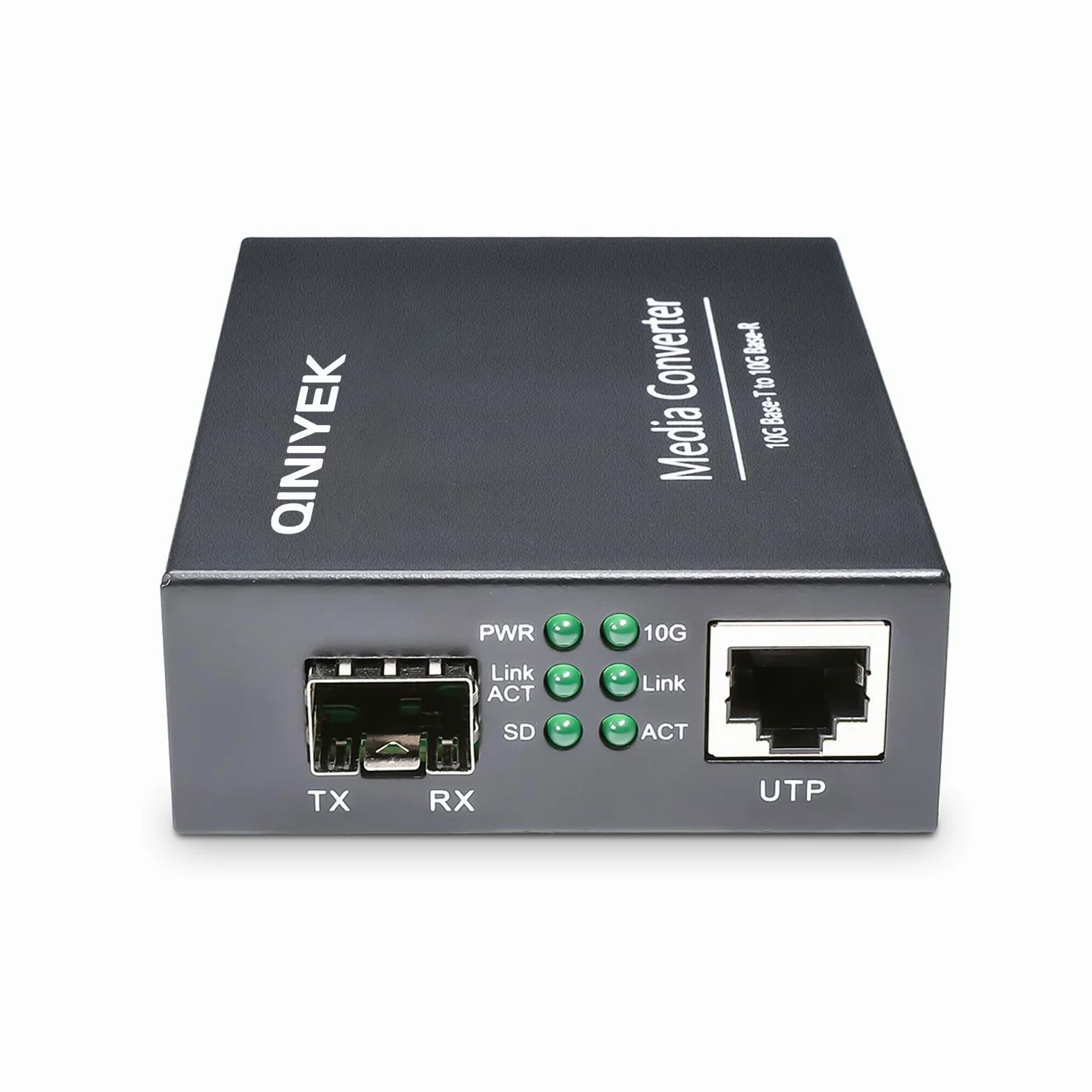 10Gb Ethernet Fiber Media Converter, 10G Fiber Ethernet Converter with 1 x RJ45 10GbE Port to 1 x 10GbE SFP+ Port